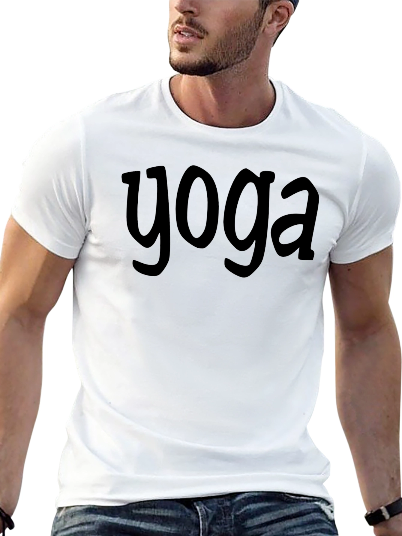Black Yoga Tee - Relaxed Fit Graphic T-Shirt view 13