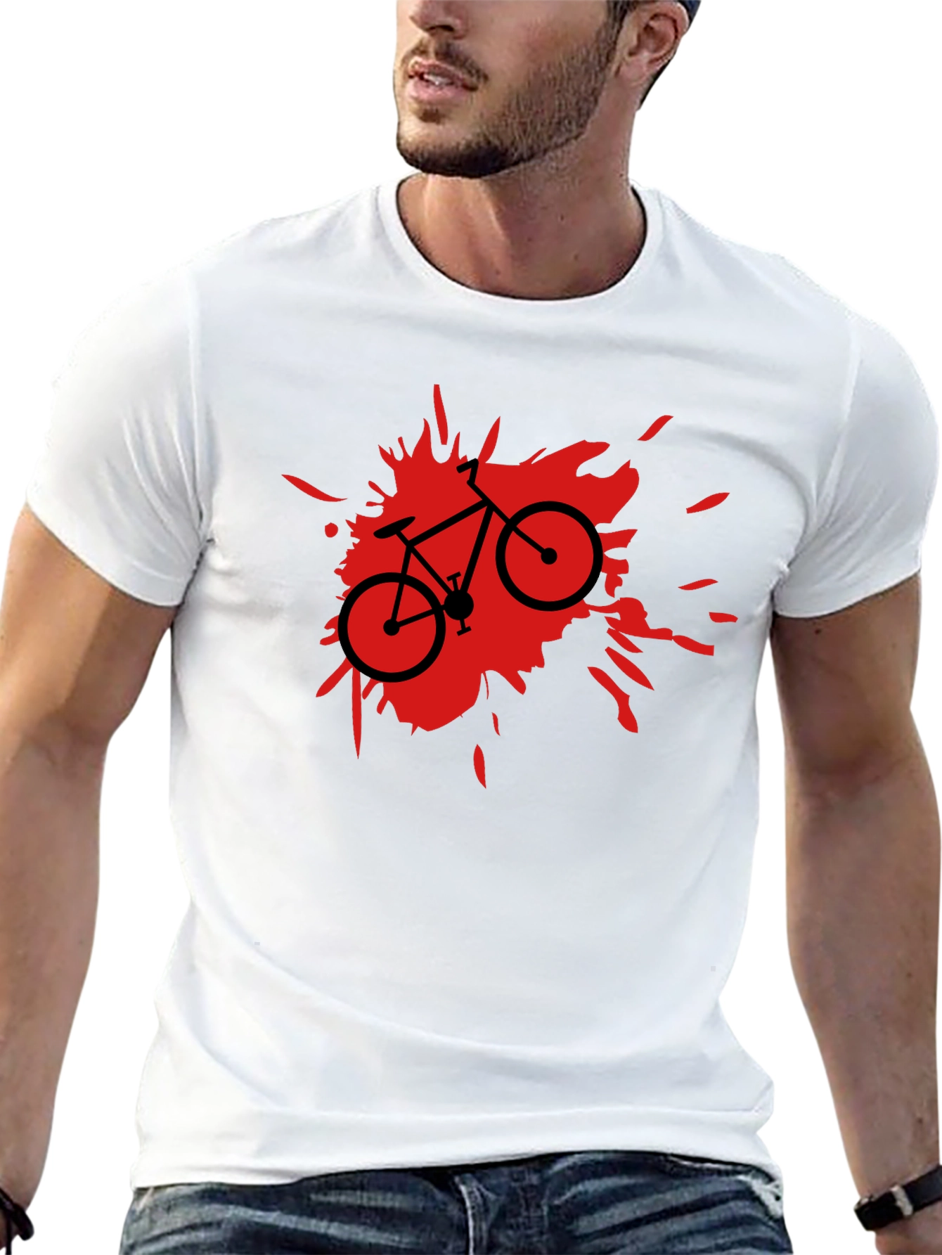 Black Bike Splash Graphic Tee - Cool Casual Wear view 13