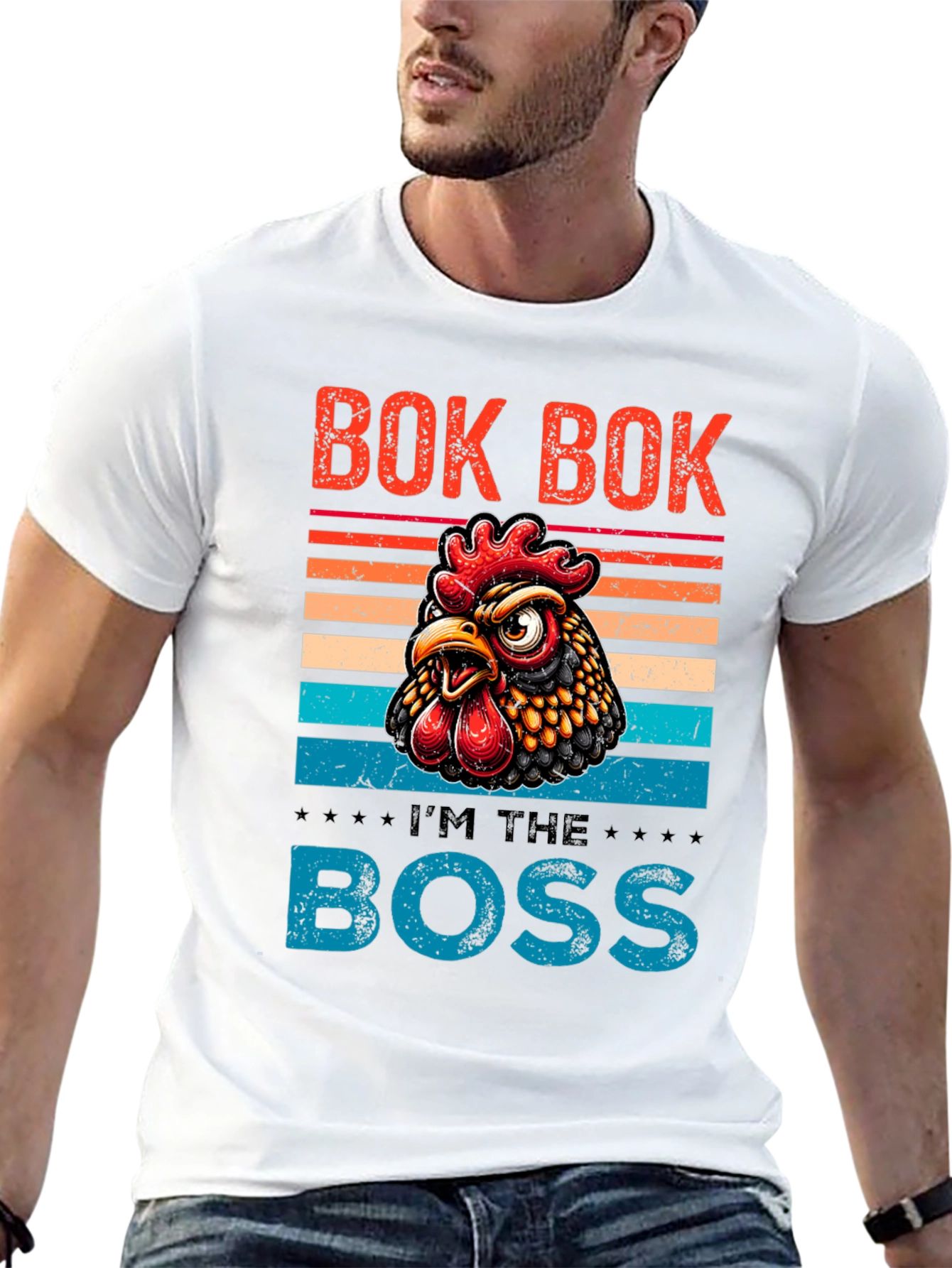 Black Bok Bok I'm the Boss Chicken Graphic Tee view 13