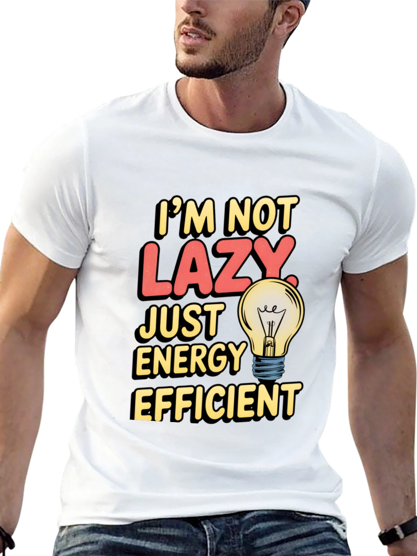 Black Funny Energy Efficient T-Shirt view 13