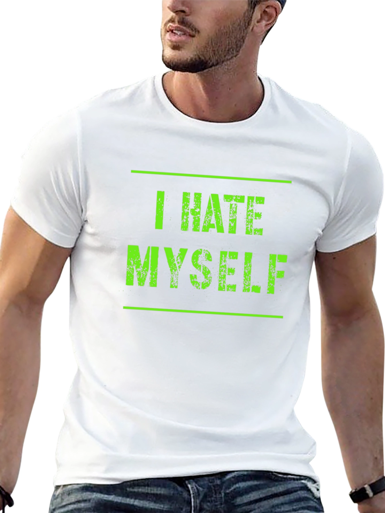 Black I Hate Myself Graphic Tee - Black view 13