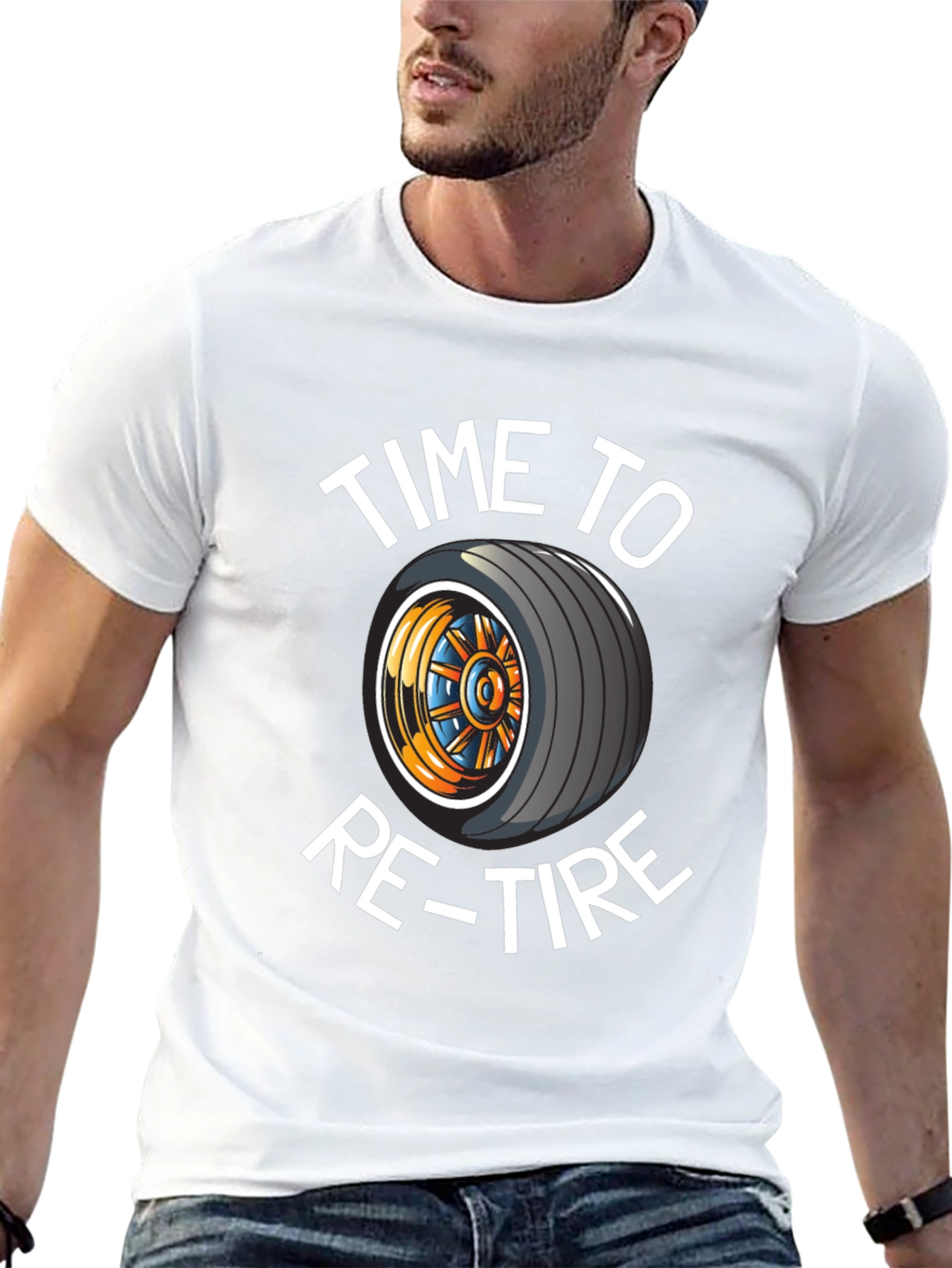 Black Time to Re-tire Black T-Shirt view 13