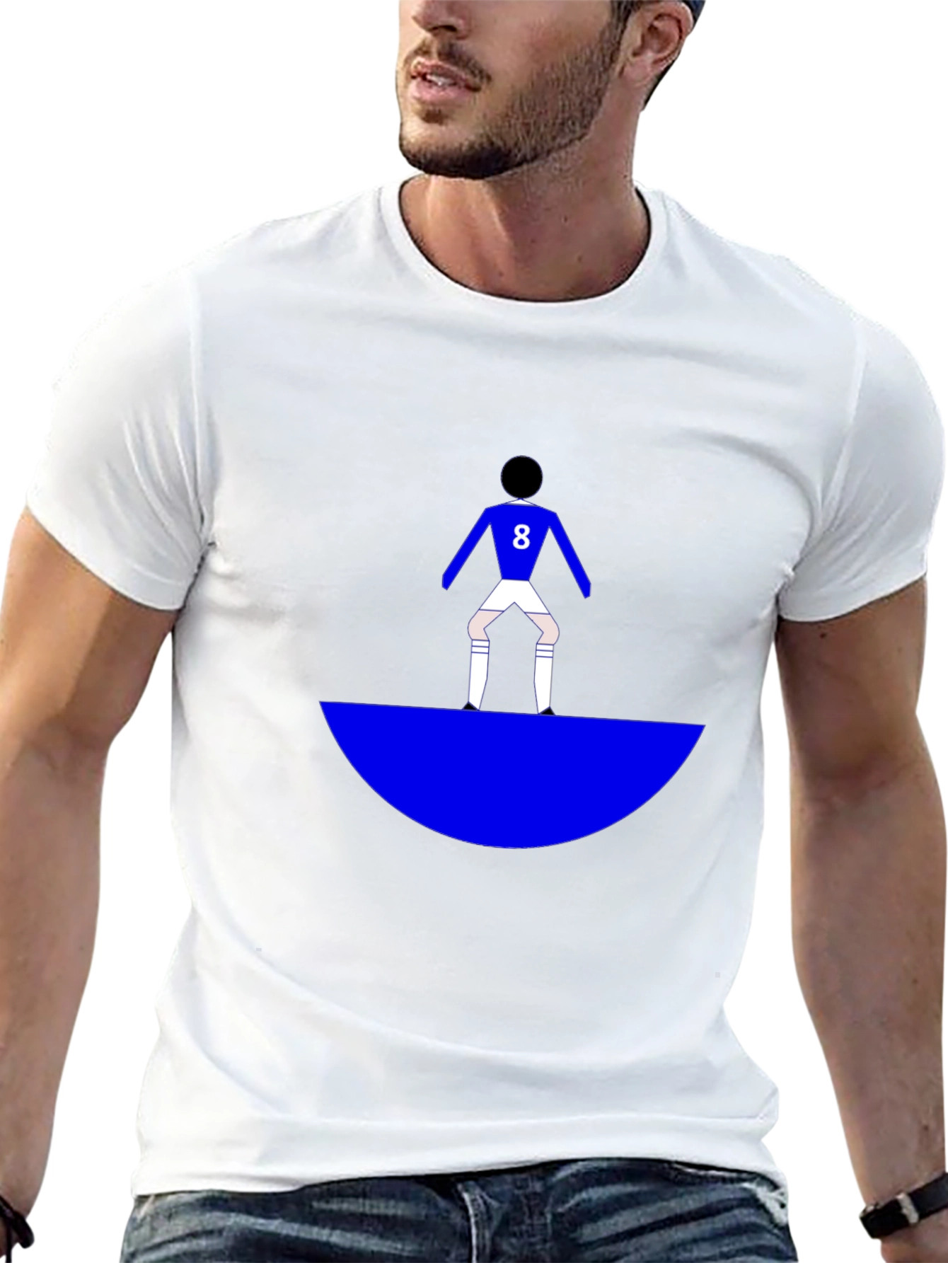 Black Soccer Player Graphic Tee - Black Cotton Blend T-Shirt view 13