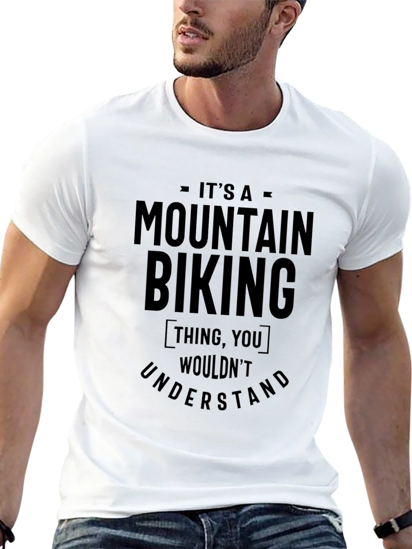 Black Mountain Biking Thing T-Shirt - Unique Graphic Tee view 13