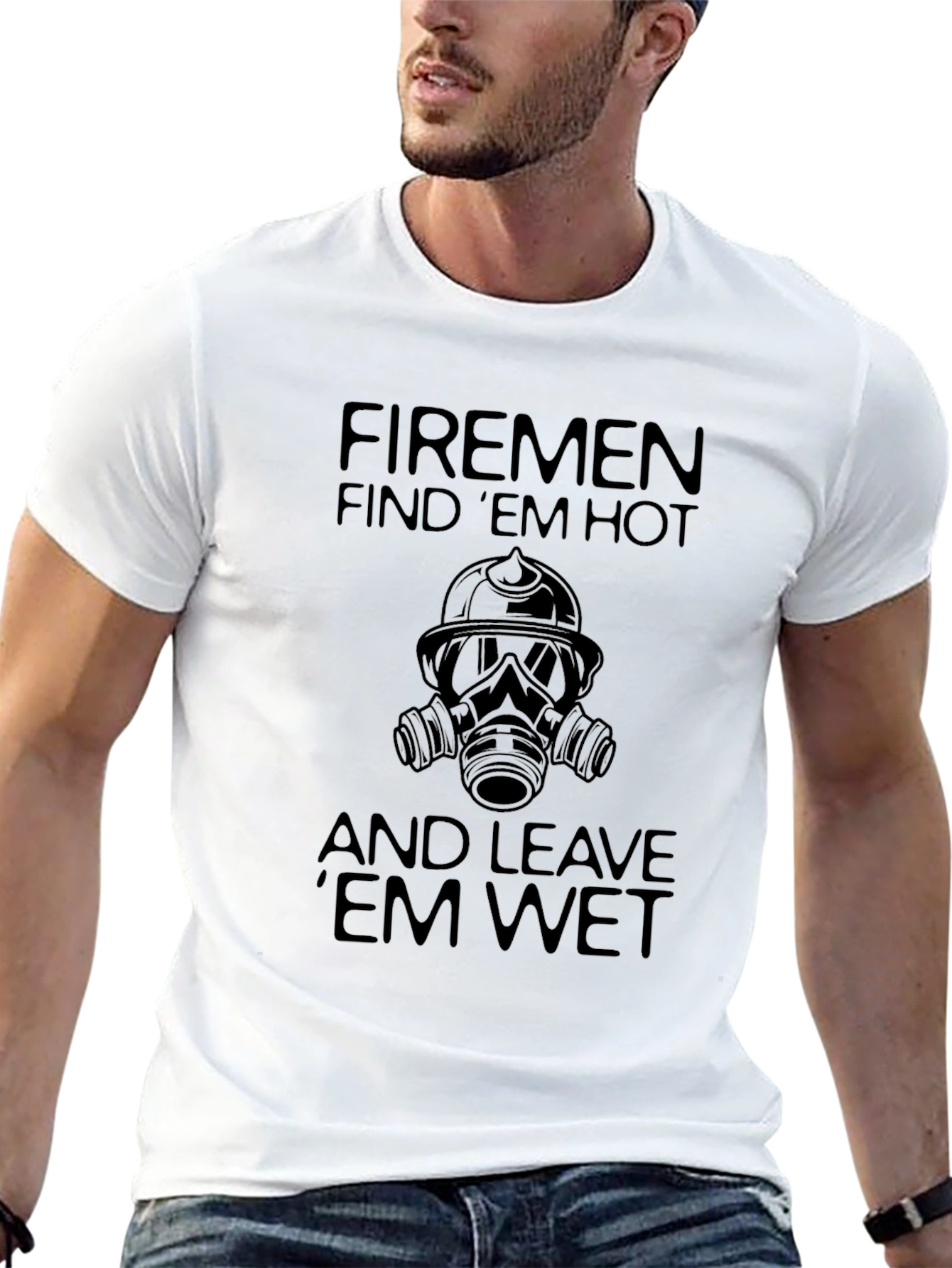 Black Funny Firemen T-Shirt: Find 'Em Hot, Leave 'Em Wet view 13