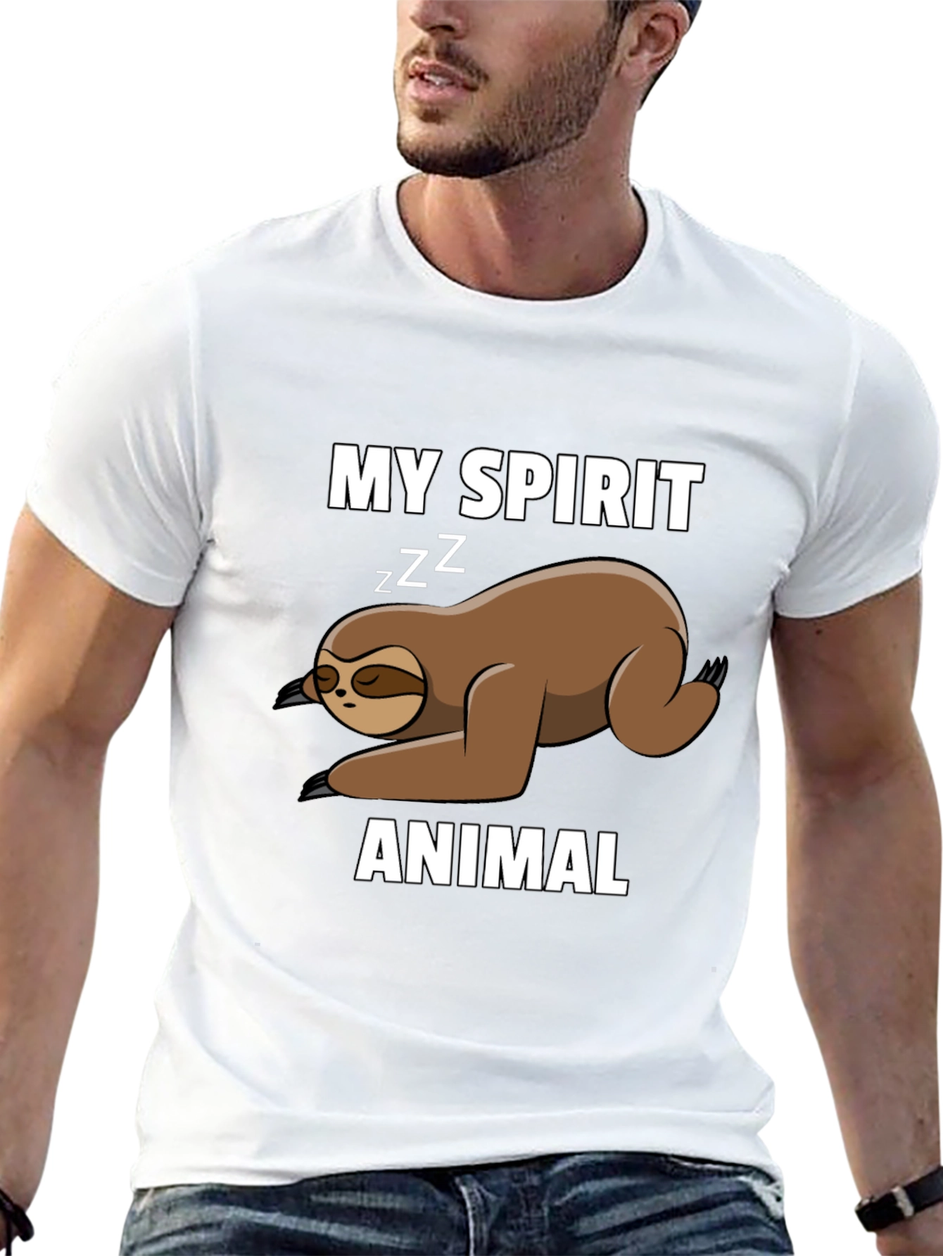 Black My Spirit Animal Sloth T-Shirt view 13