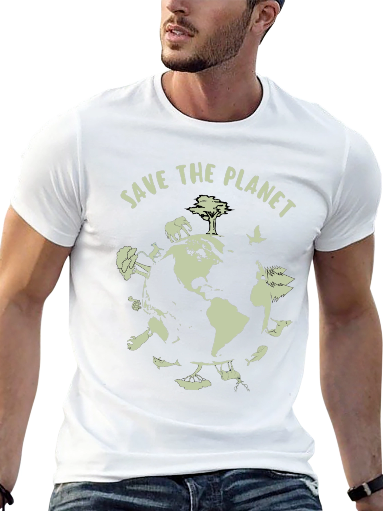 Black Save the Planet Graphic T-Shirt view 13