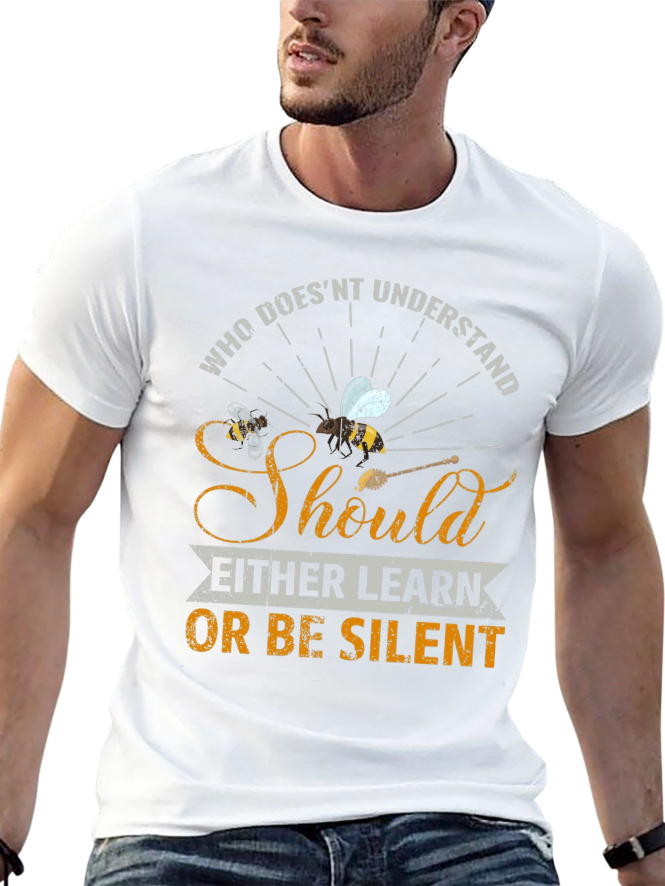 Black Who Doesn't Understand Bees T-Shirt view 13