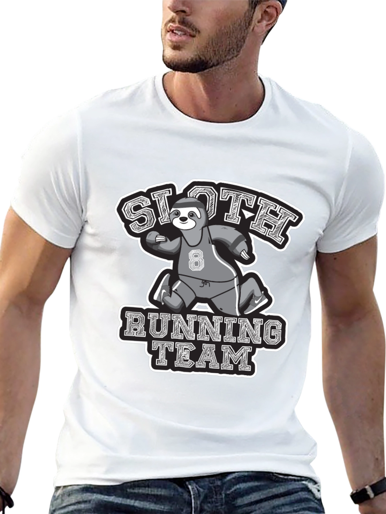 Black Sloth Running Team Graphic Tee view 13