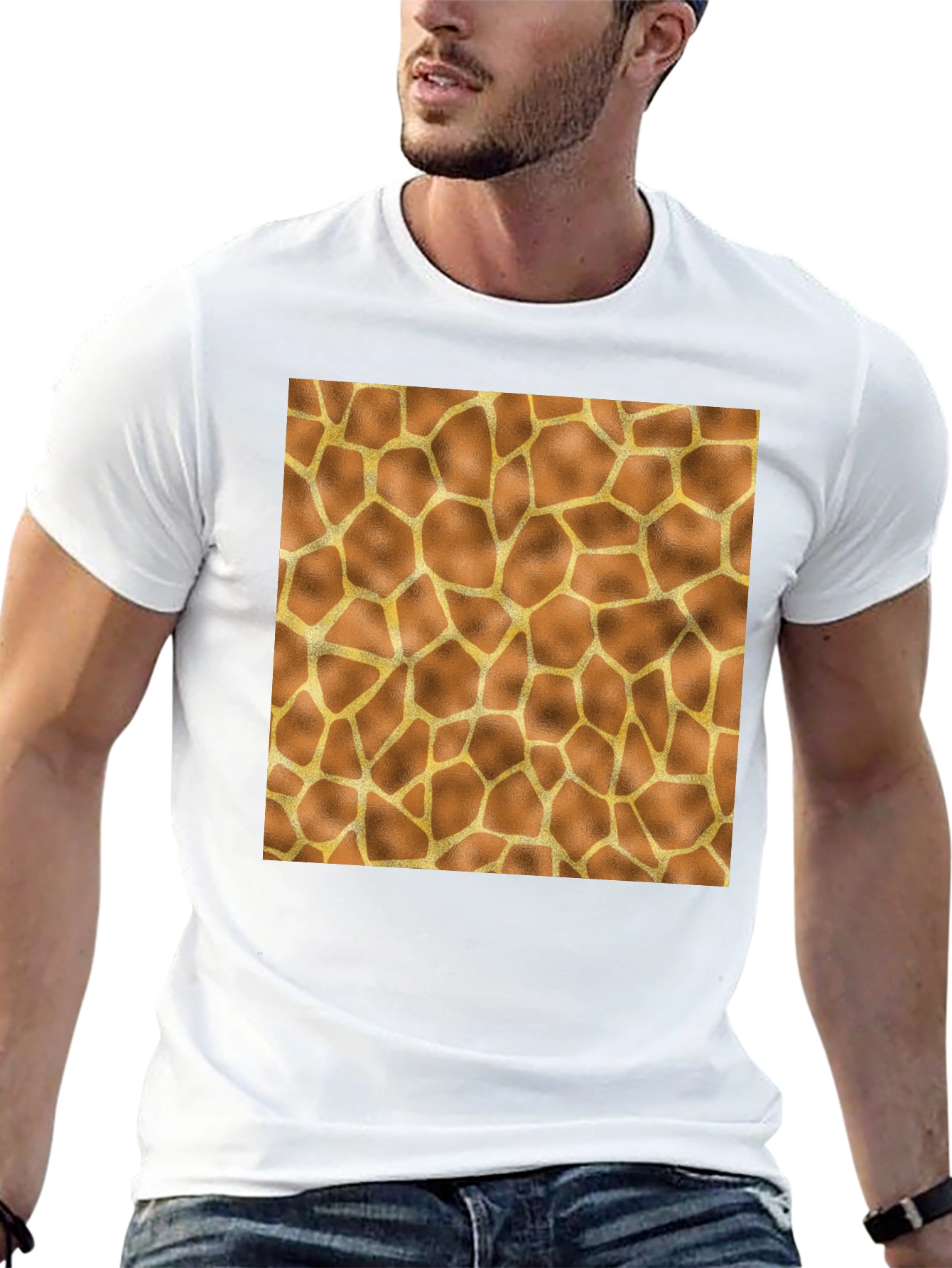 Black Giraffe Print Tee - Stylish Animal Pattern T-Shirt view 13