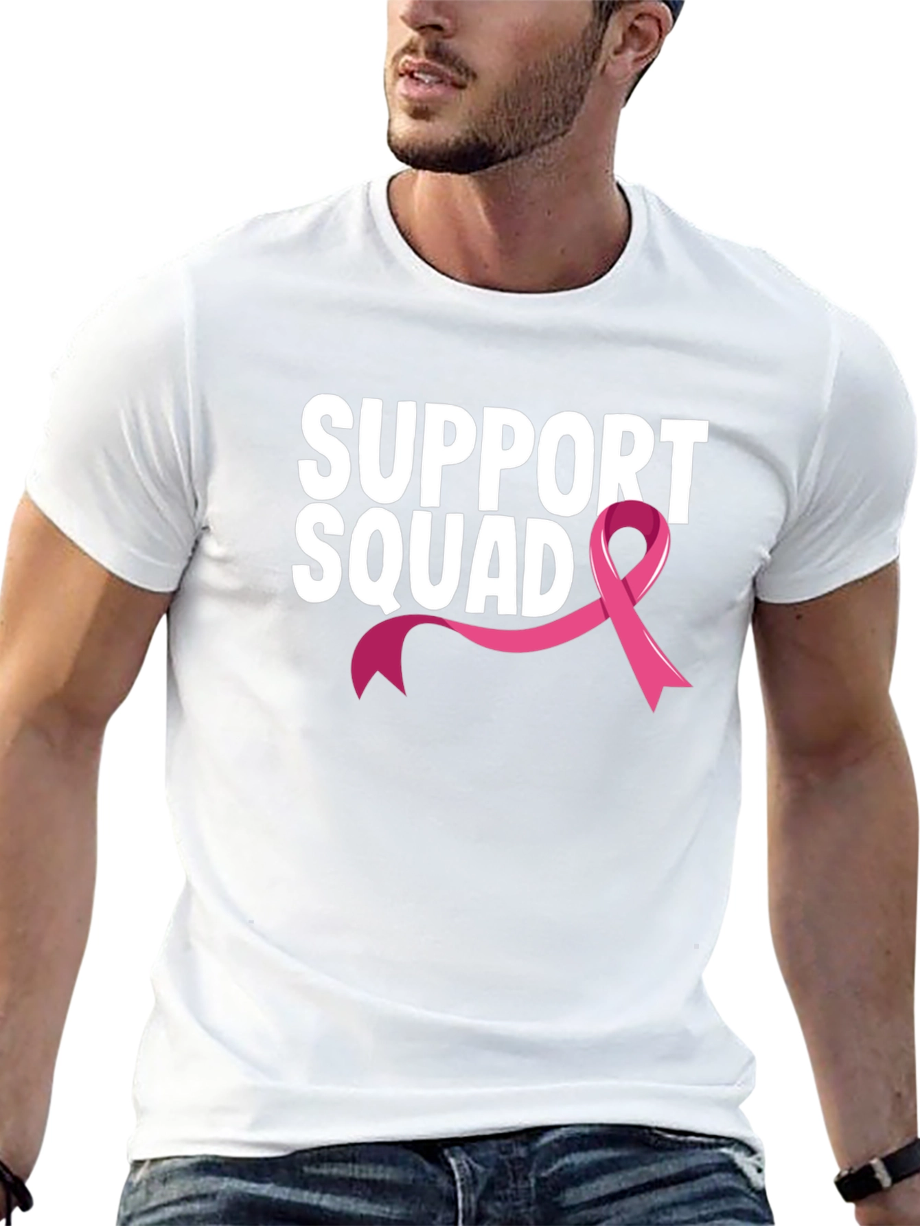 Black Support Squad Breast Cancer Awareness T-Shirt view 13