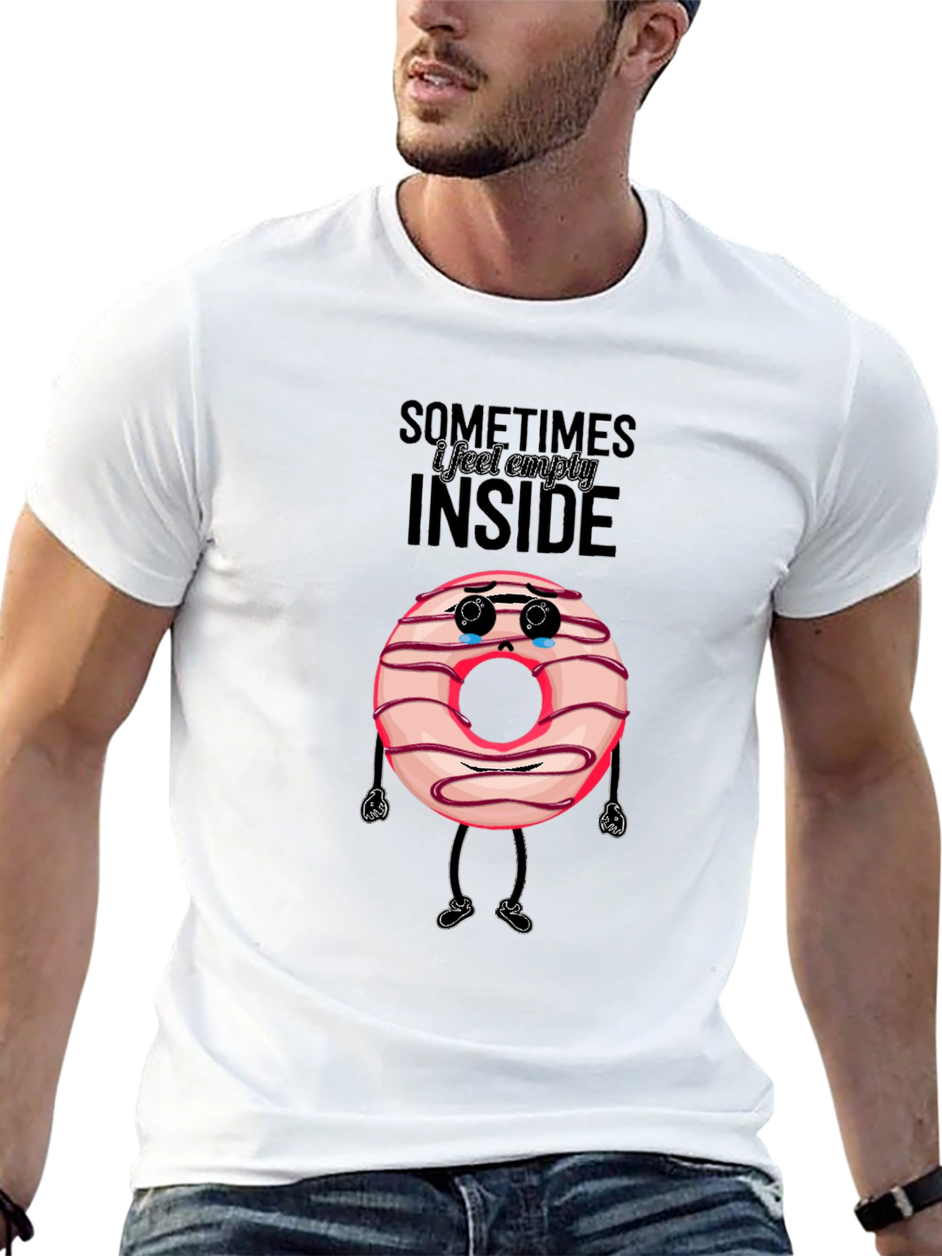 Black Sad Donut T-Shirt: Sometimes I Feel Empty Inside view 13