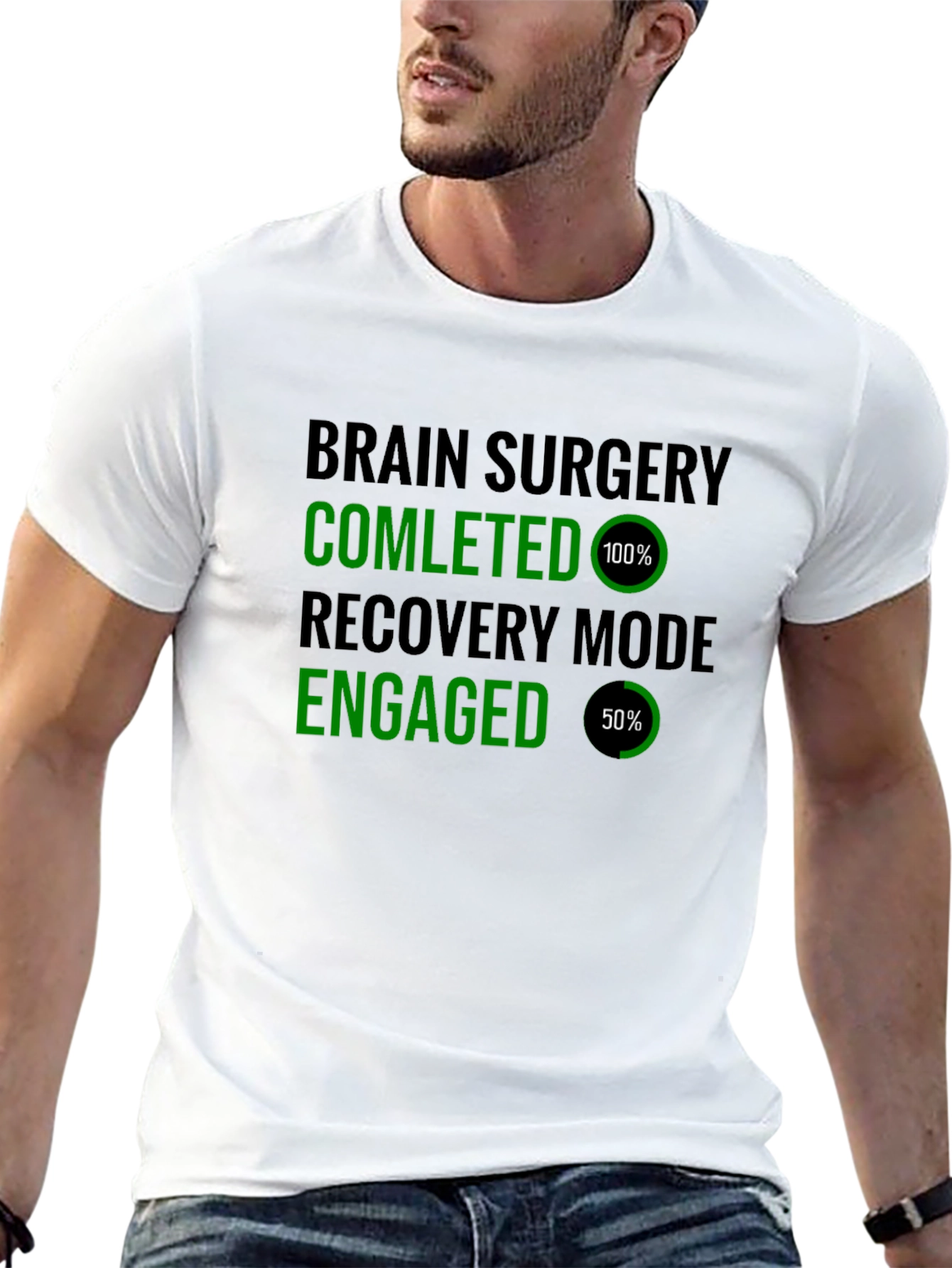 Black Brain Surgery Recovery Mode T-Shirt Funny view 13