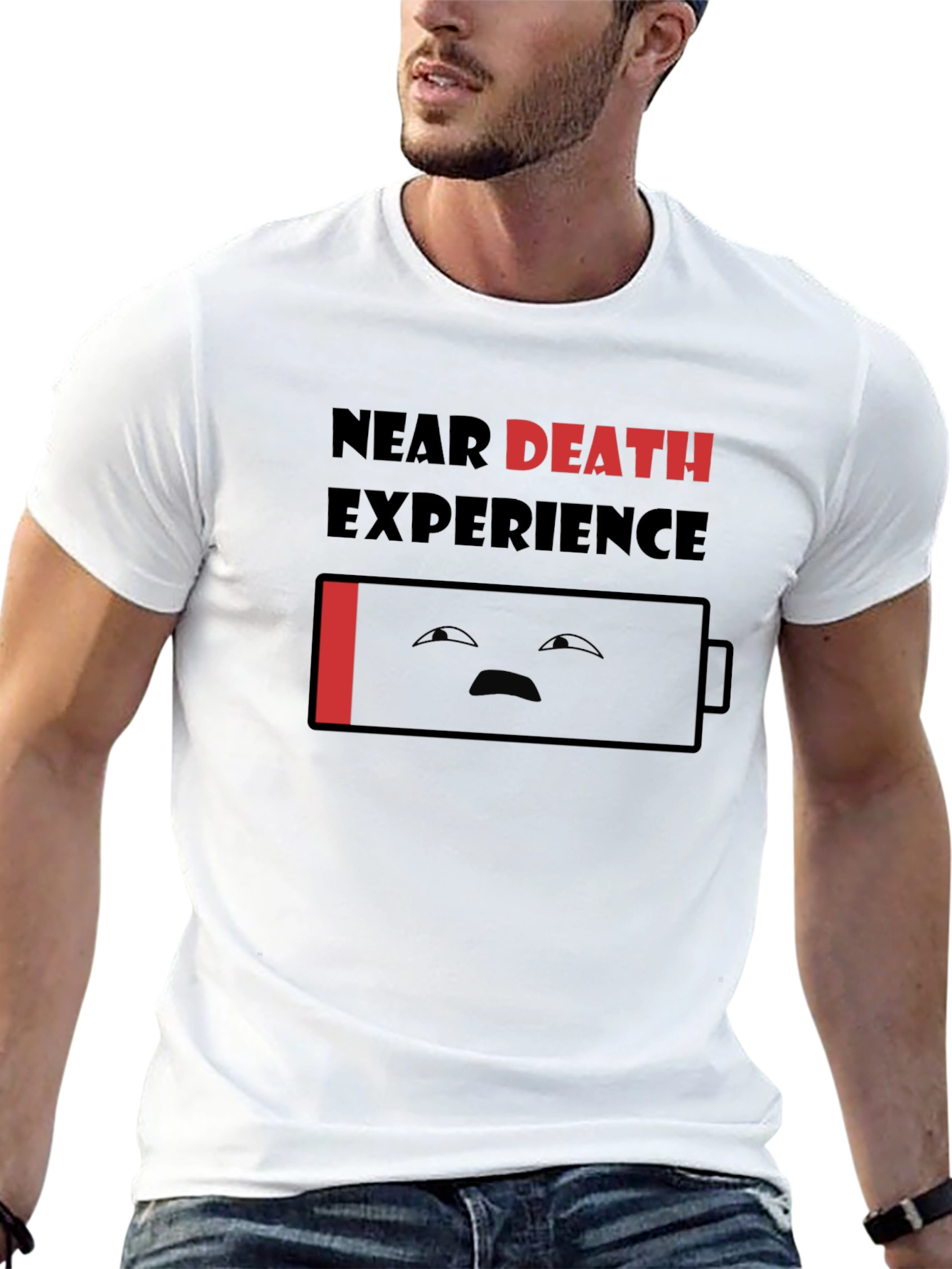 Black Near Death Experience Funny Graphic T-Shirt view 13