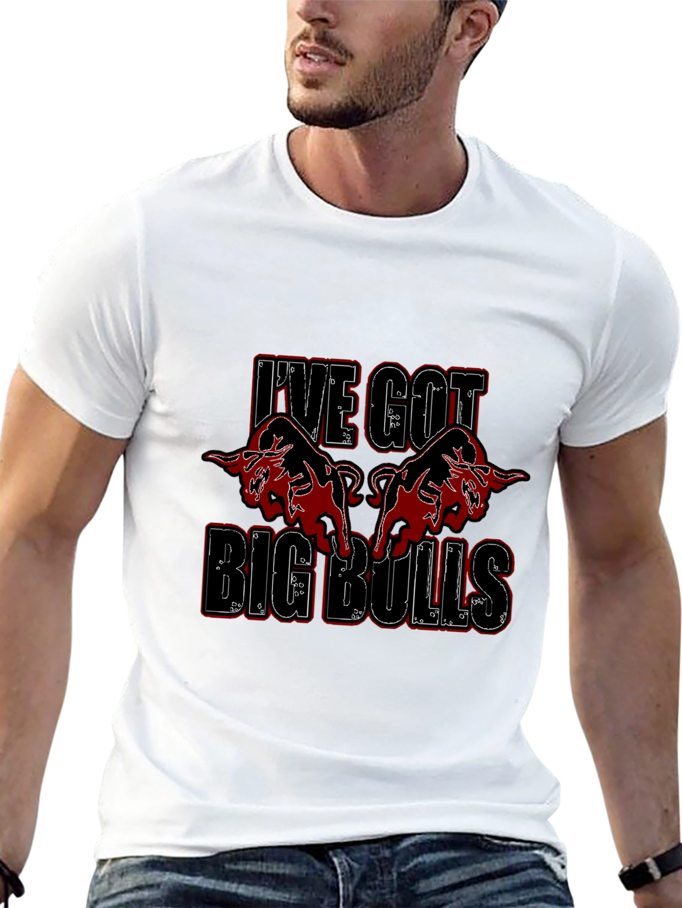 Black I've Got Big Bulls Graphic T-Shirt view 13