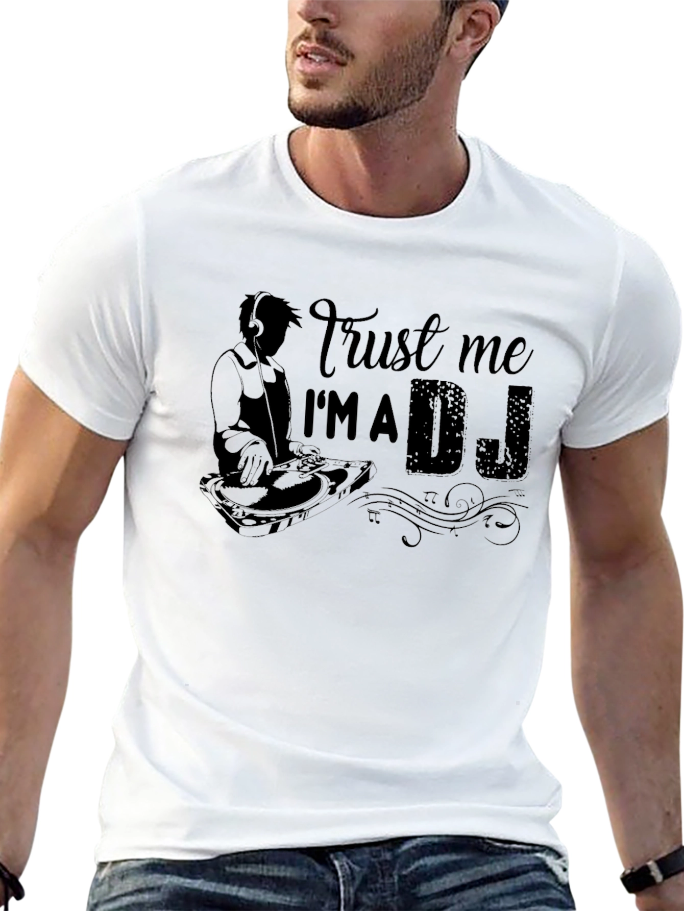 Black Trust Me I'm a DJ Graphic Tee view 13