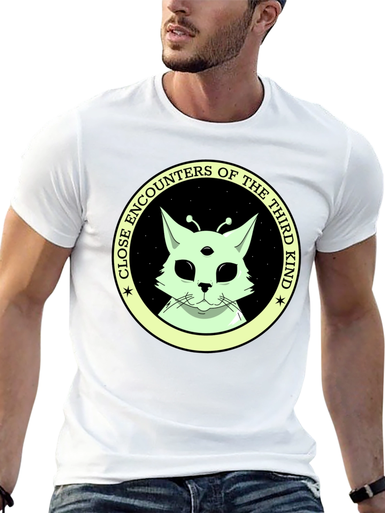 Black Alien Cat T-Shirt: Close Encounters of the Third Kind view 13