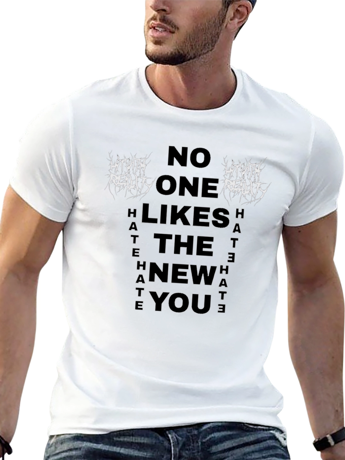 Black No One Likes the New You Graphic T-Shirt view 13