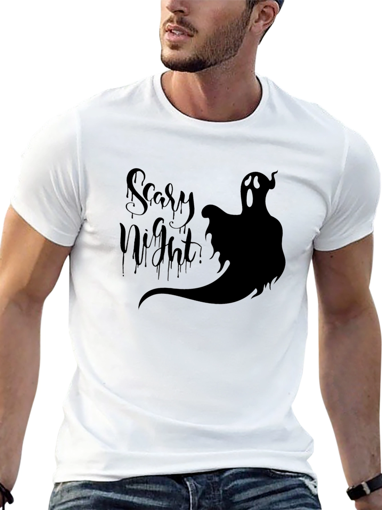 Scary Night Ghost Graphic Tee - Halloween T-Shirt - 13