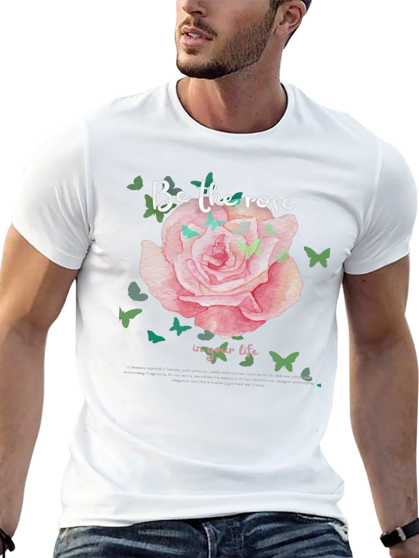 Black Rose Graphic Tee - Be The Rose in Your Life T-Shirt view 13