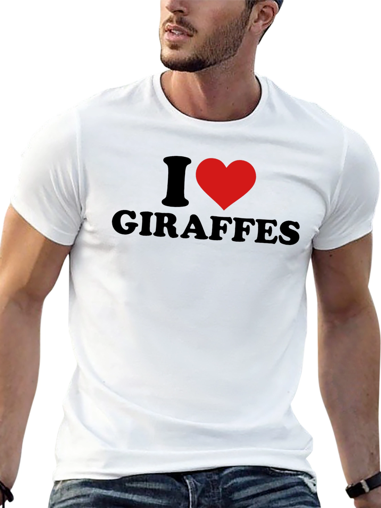 Black I Heart Giraffes Graphic Tee - Black view 13
