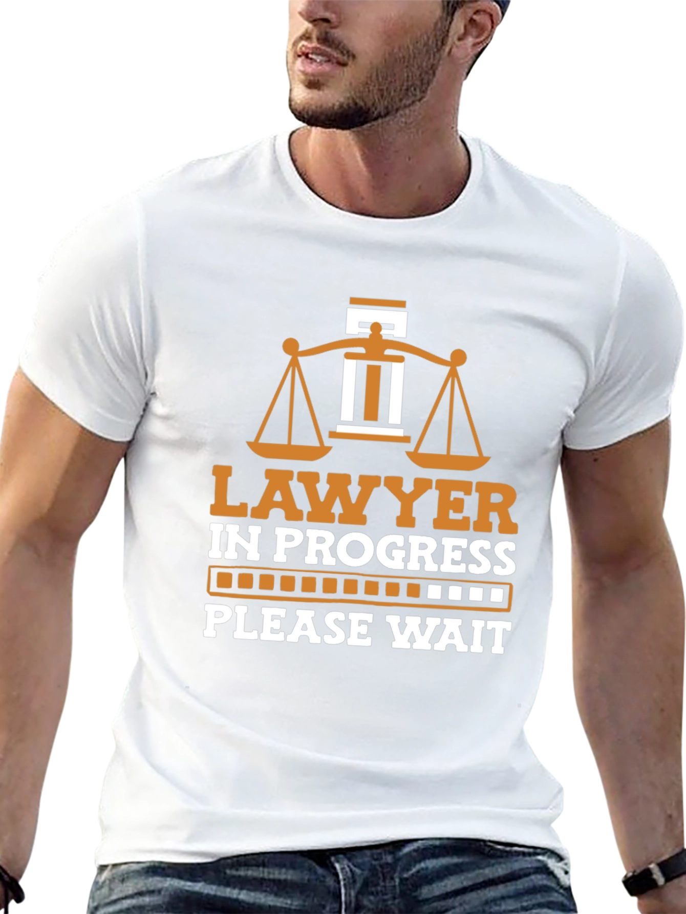 Black Lawyer In Progress Graphic Tee - Novelty Law Student Shirt view 13