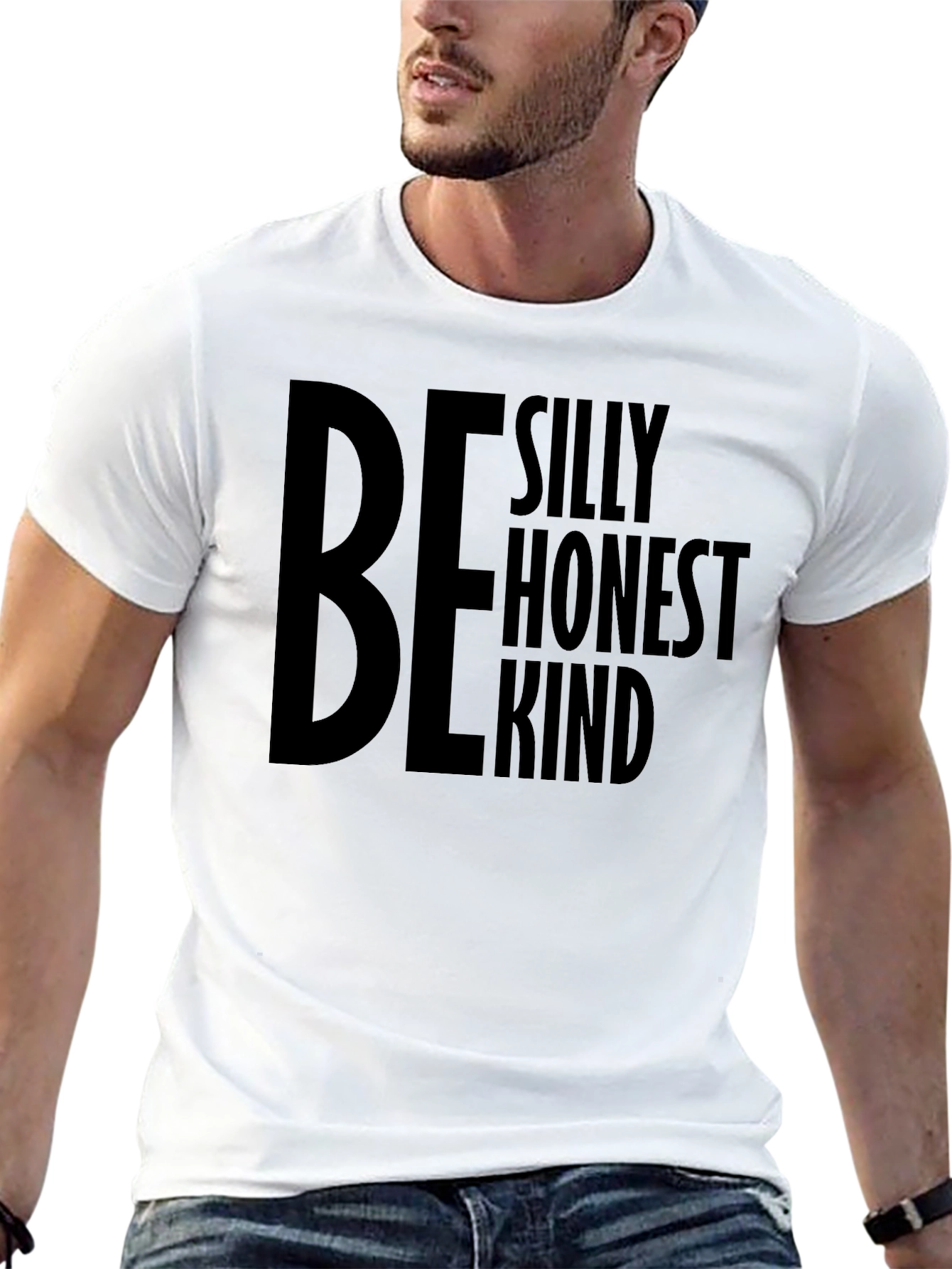 Black Be Silly Honest Kind Black Graphic Tee view 13