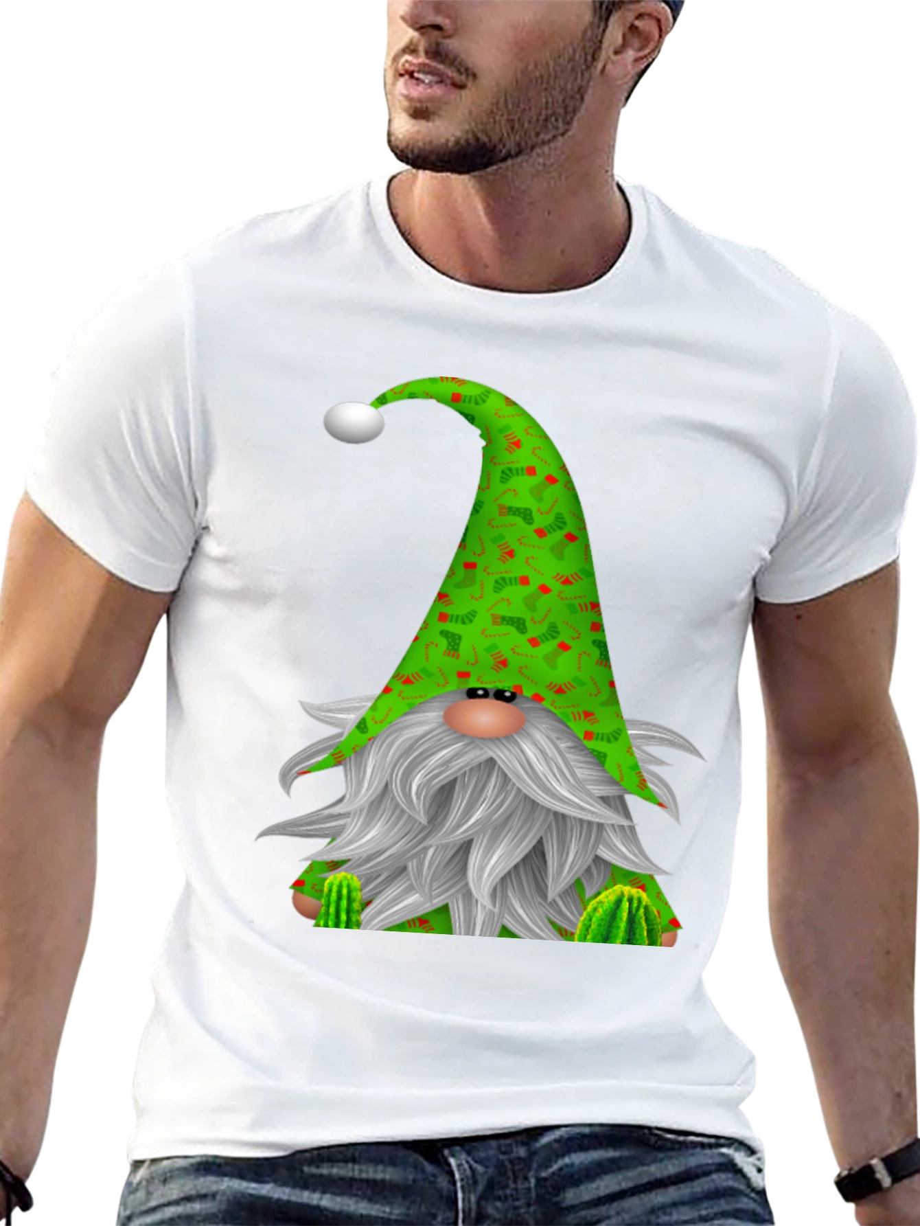 Black Festive Gnome Black T-Shirt view 13