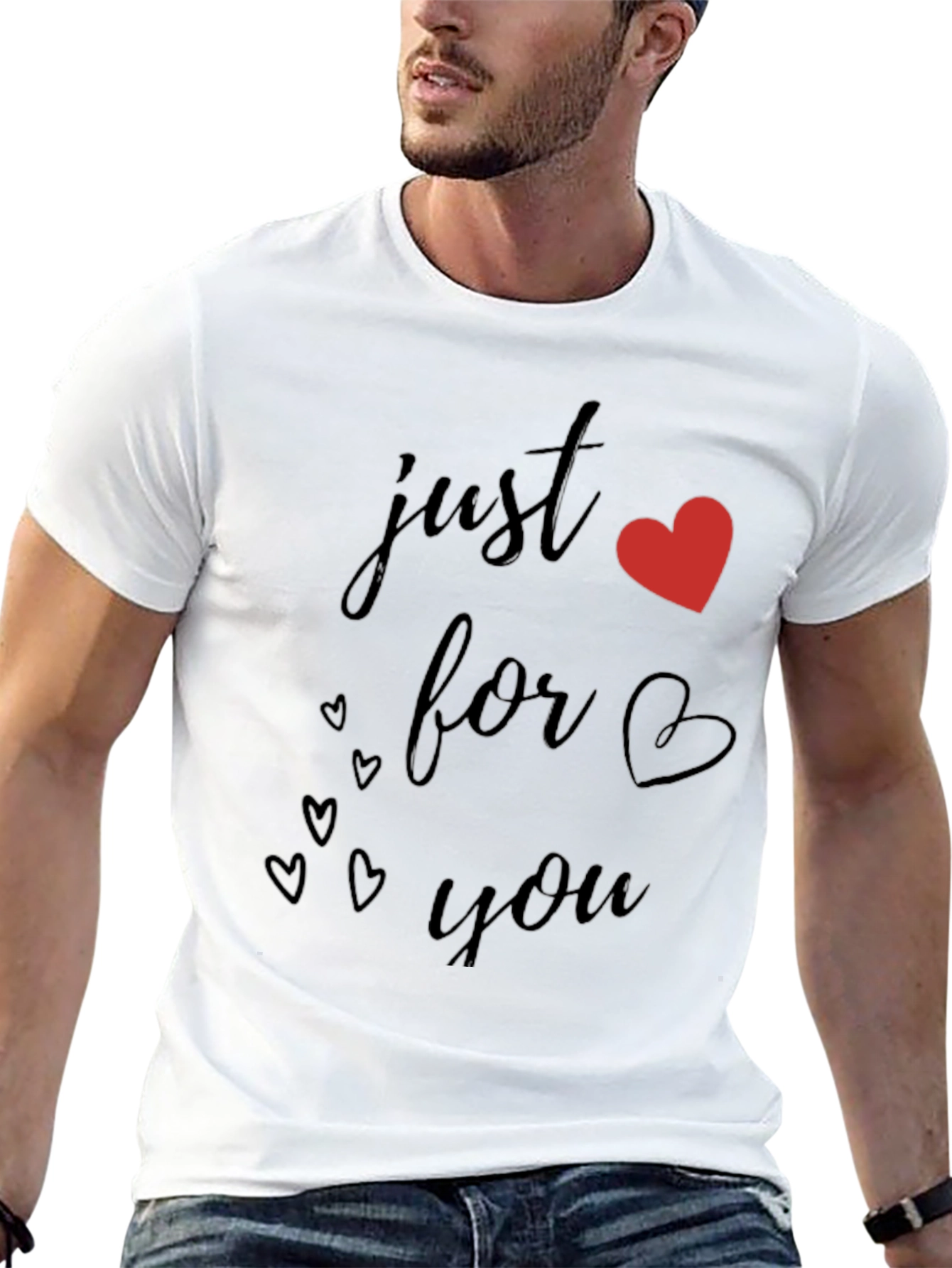 Black Just For You Black Heart Graphic T-Shirt view 13