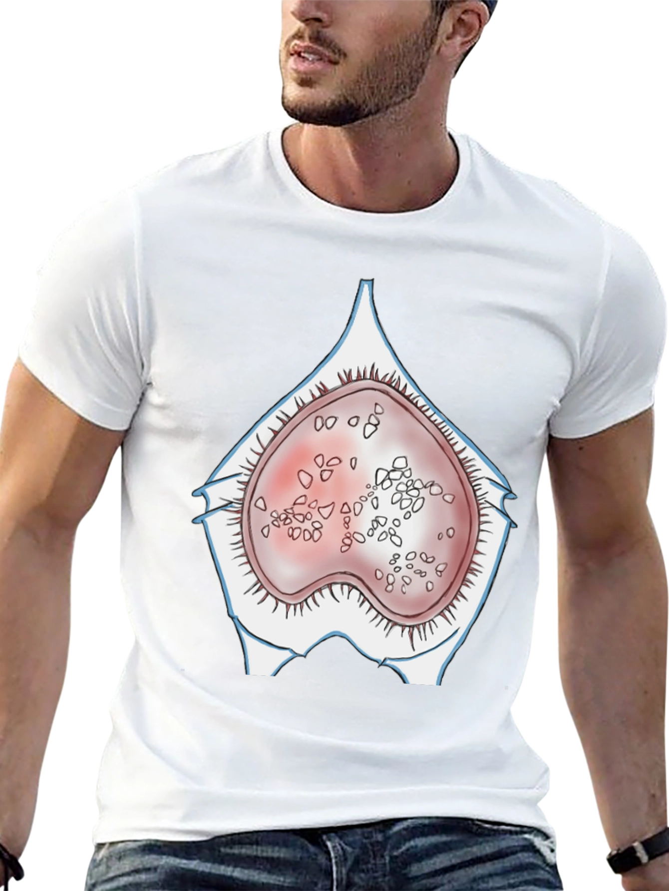 Black Anatomical Humor T-Shirt - "Germ Cell" view 13
