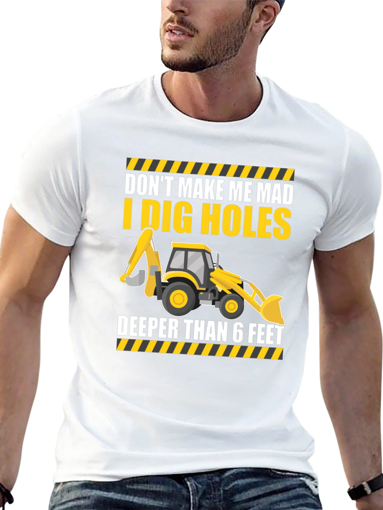 Black I Dig Holes T-Shirt - Construction Humor view 13
