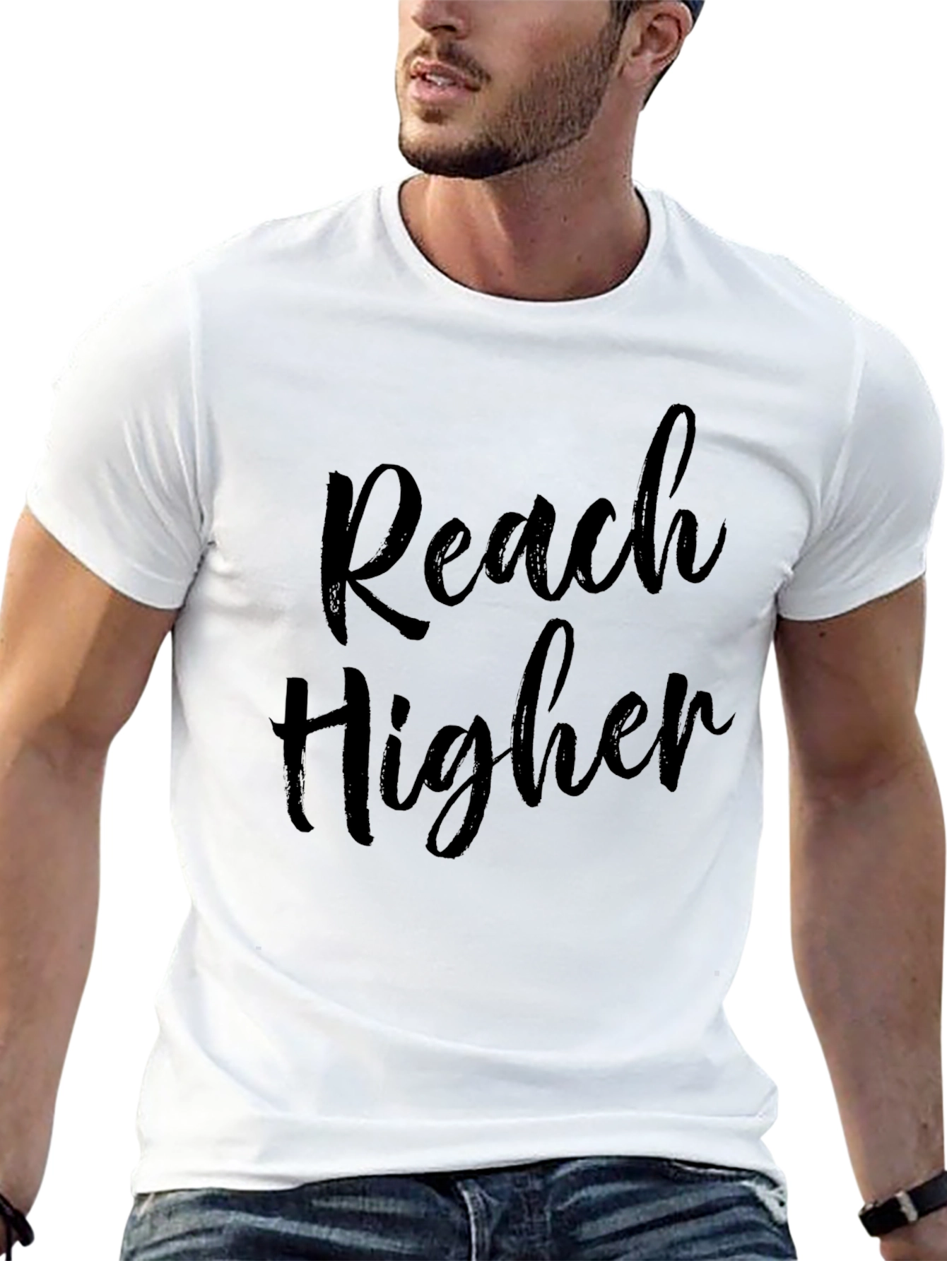 Black Reach Higher Black Graphic Tee view 13