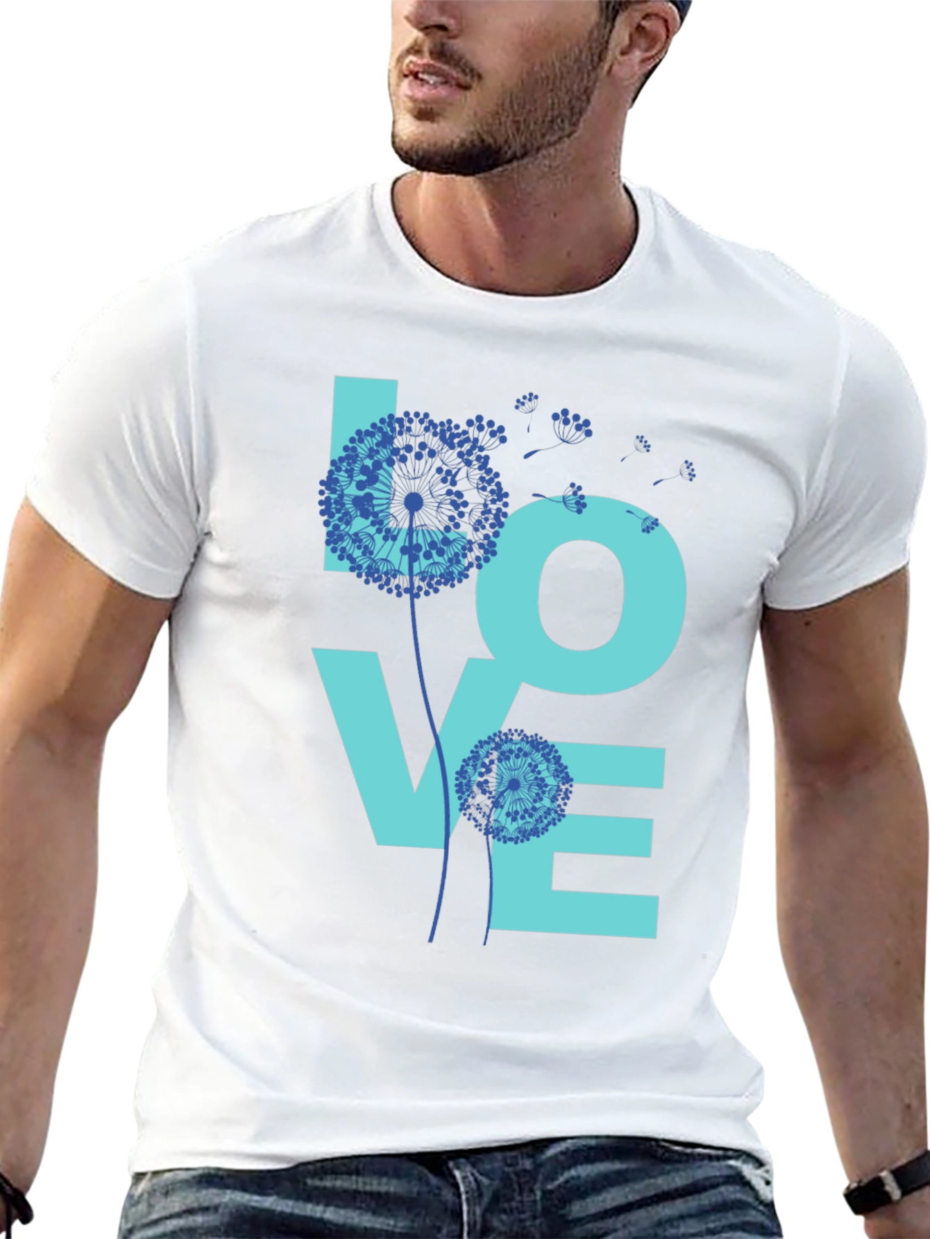Black LOVE Dandelion Graphic T-Shirt view 13