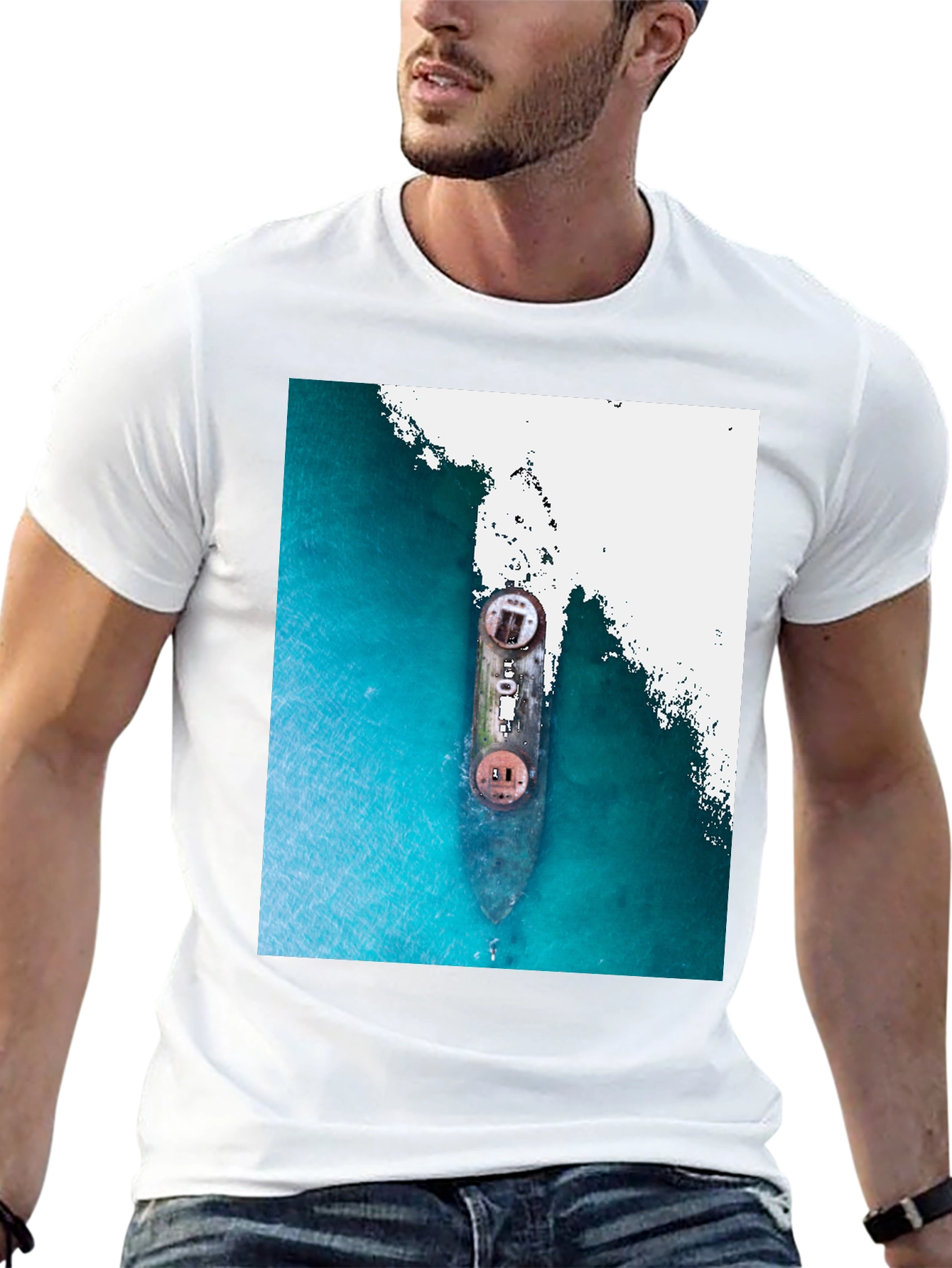 Black Sunken Ship Graphic T-Shirt view 13