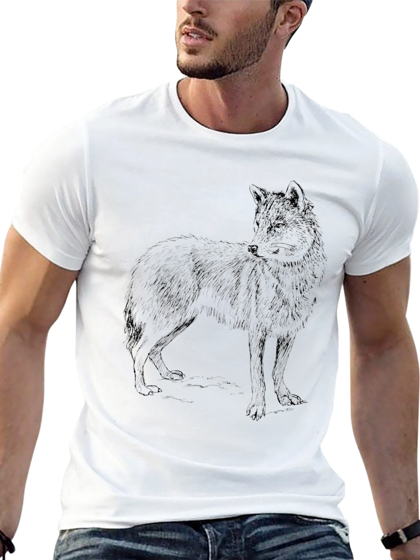 Black Black Wolf Graphic Tee - Men's Short Sleeve Shirt view 13