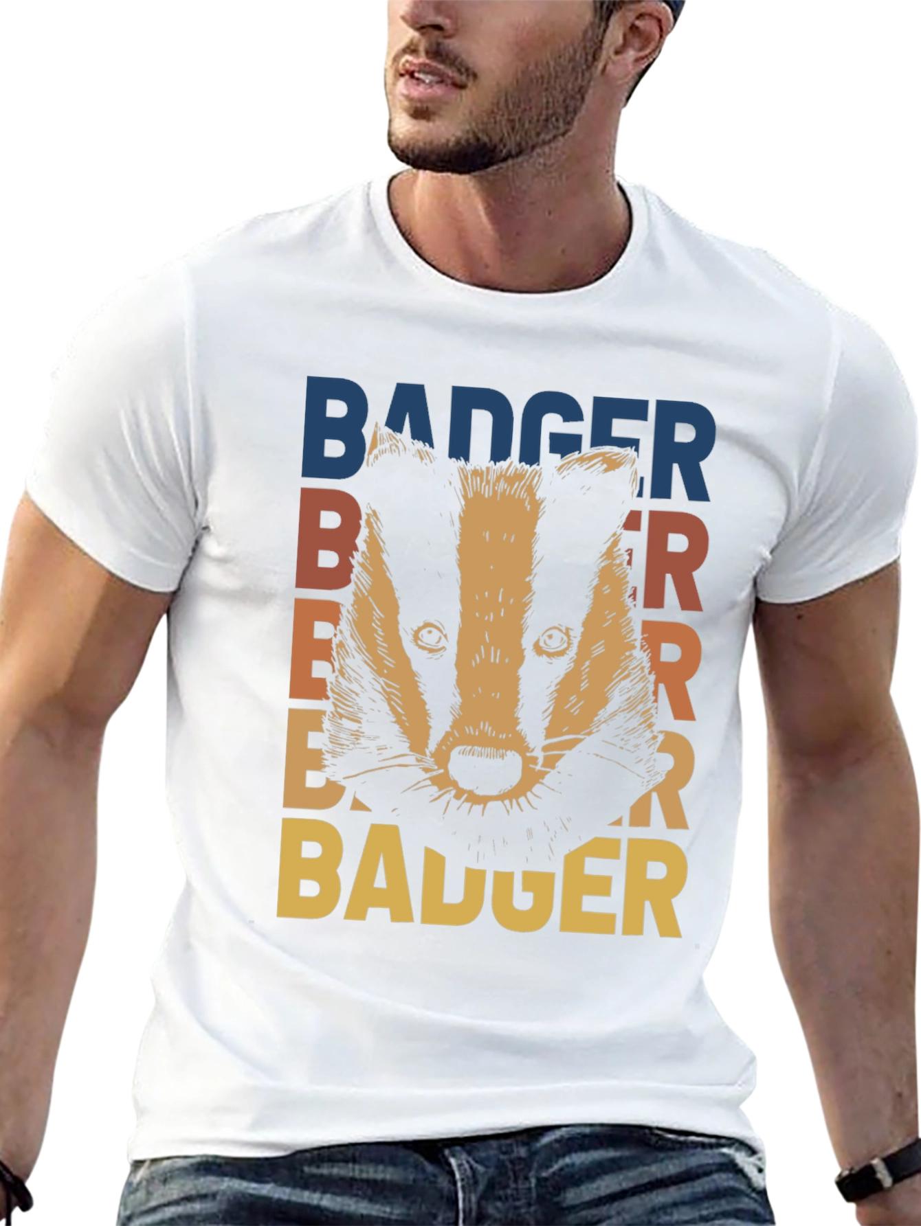 Black Retro Badger Graphic T-Shirt - Stylish Animal Tee view 13