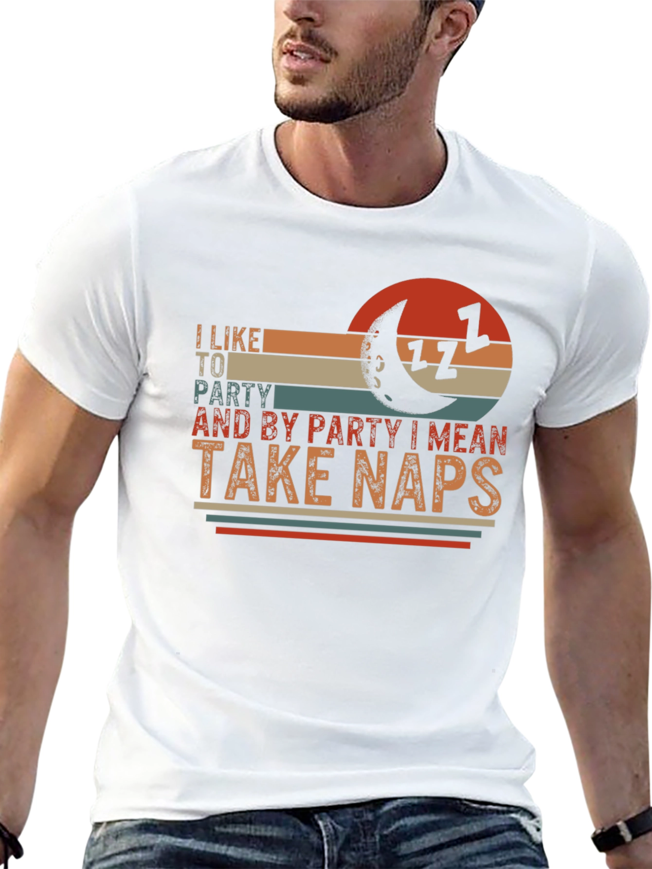 Black I Like to Party Take Naps Graphic T-Shirt view 13