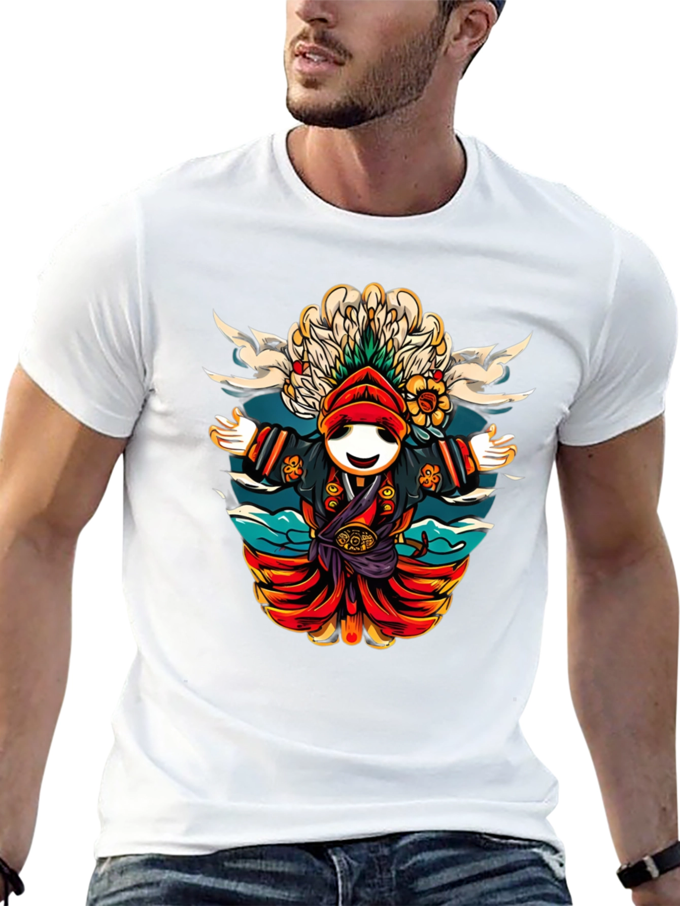 Black Whimsical Cartoon Character T-Shirt - Black view 13