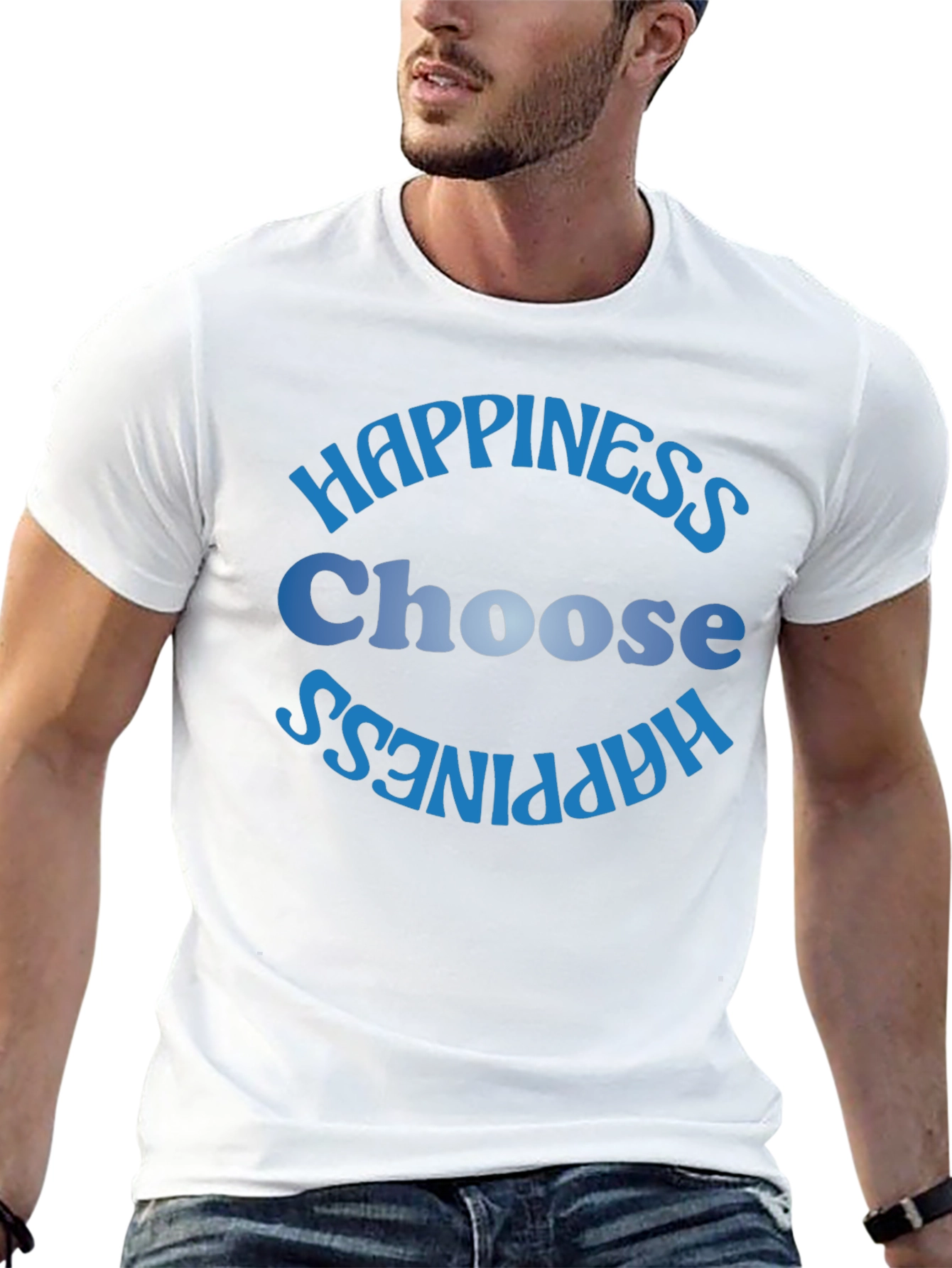 Black Choose Happiness T-Shirt - Black view 13