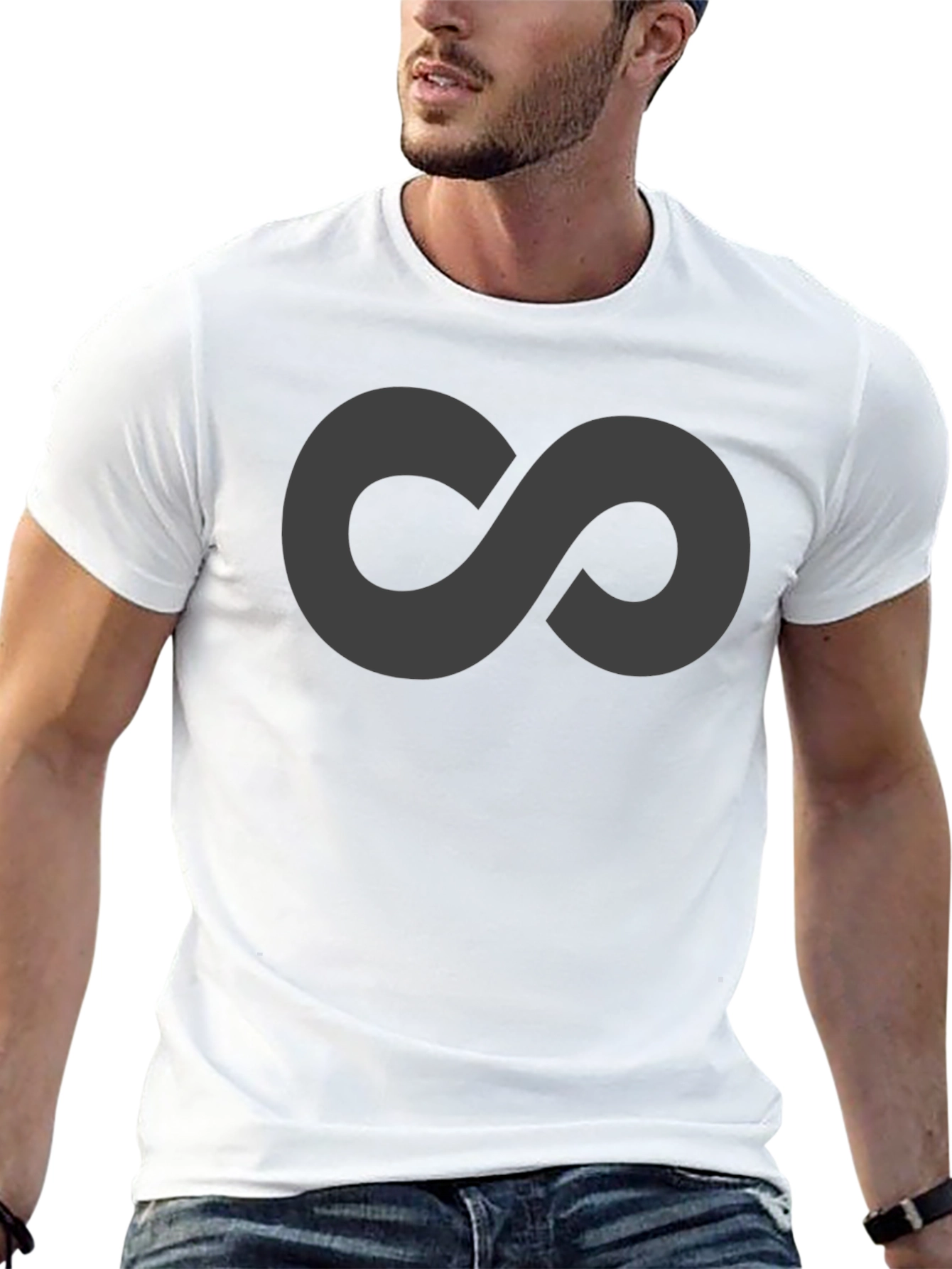 Black Infinity Symbol Black T-Shirt view 13