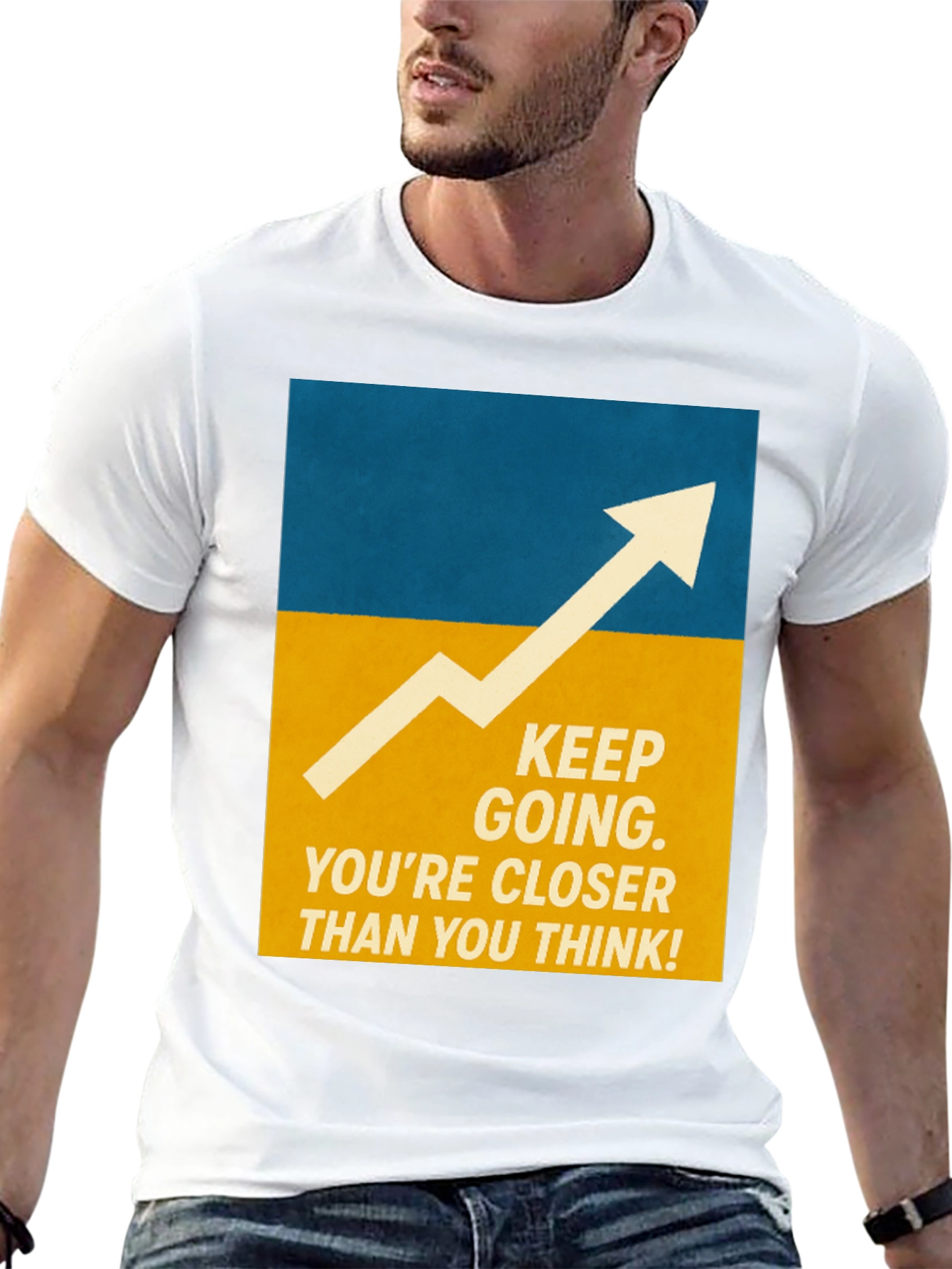Black Motivational Graphic Tee - Keep Going! view 13