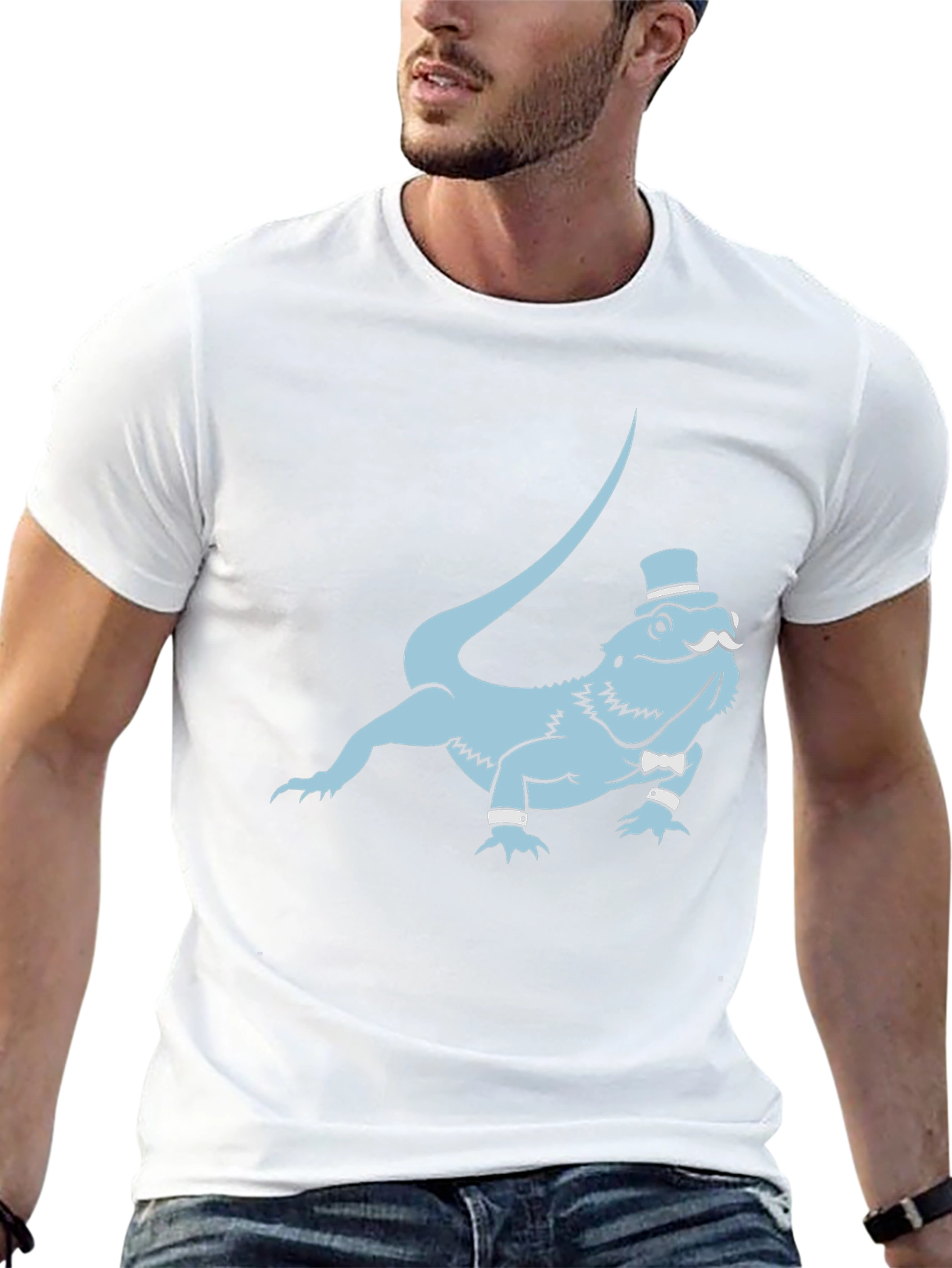 Dapper Lizard Graphic Tee - Funny Reptile Shirt - 13