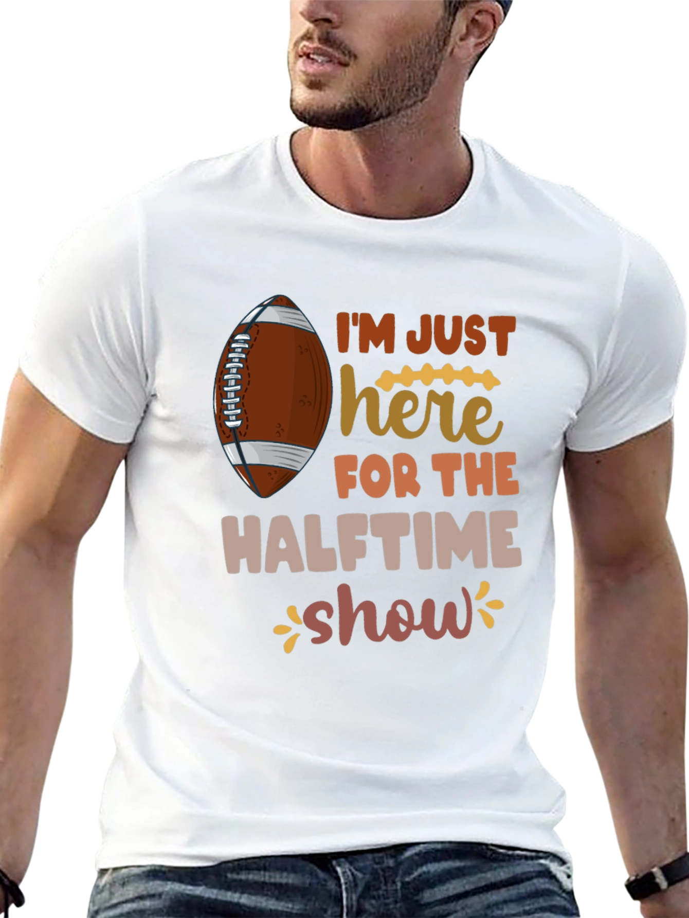 Black Halftime Show Football T-Shirt view 13