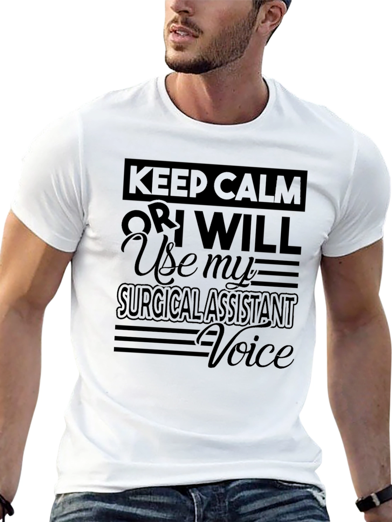 Black Surgical Assistant Voice Funny Graphic Tee view 13