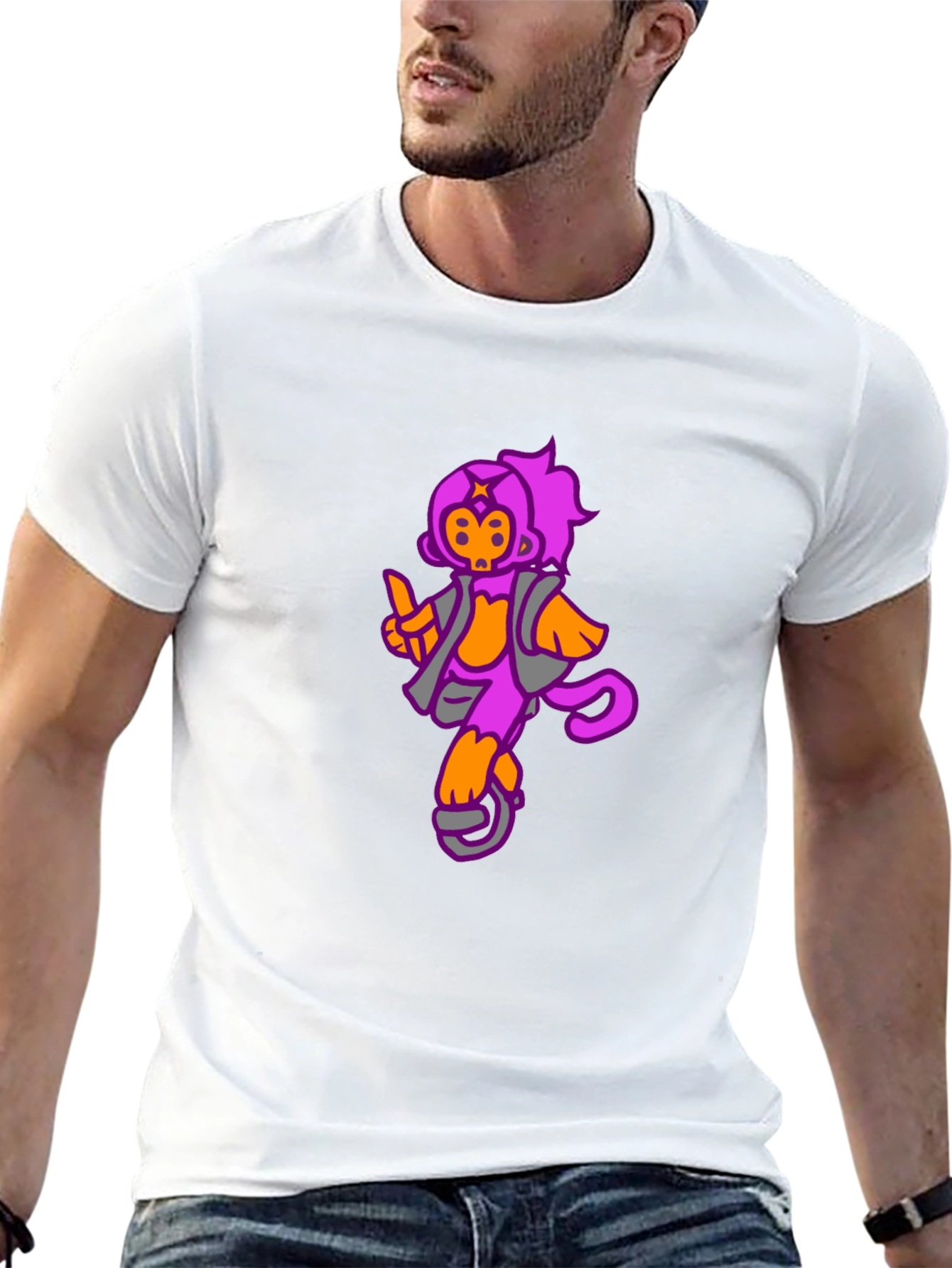 Black Funky Monkey Graphic Tee - Black Cotton Casual T-Shirt view 13