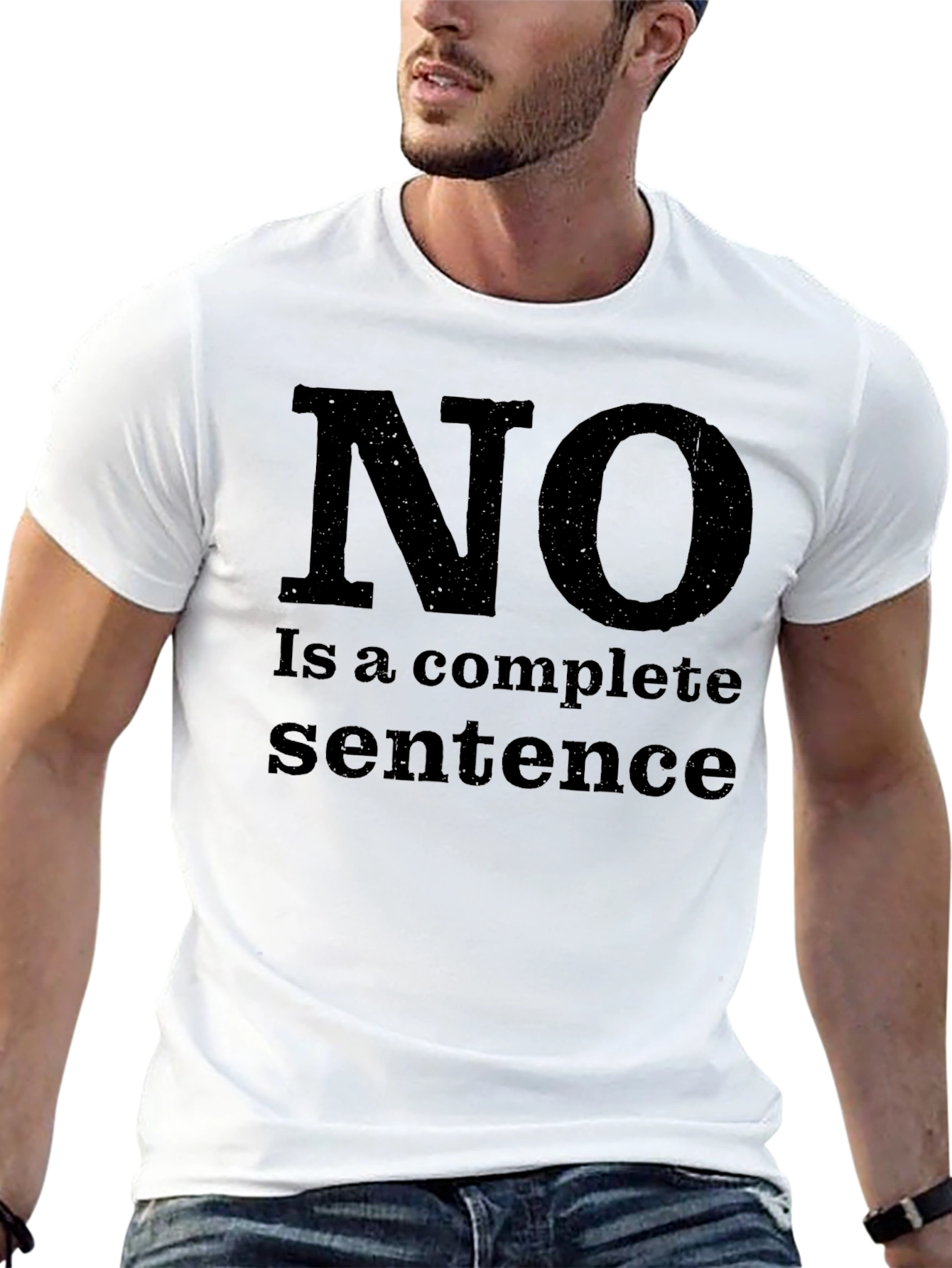Black "No is a Complete Sentence" Graphic Tee view 13