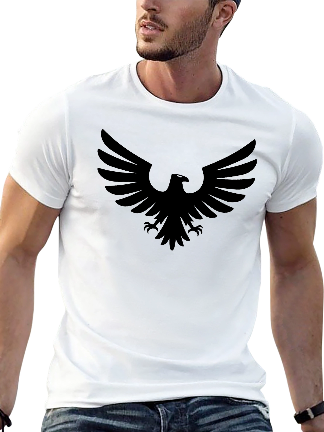Black Black Eagle Graphic Tee - Men's Casual T-Shirt view 13