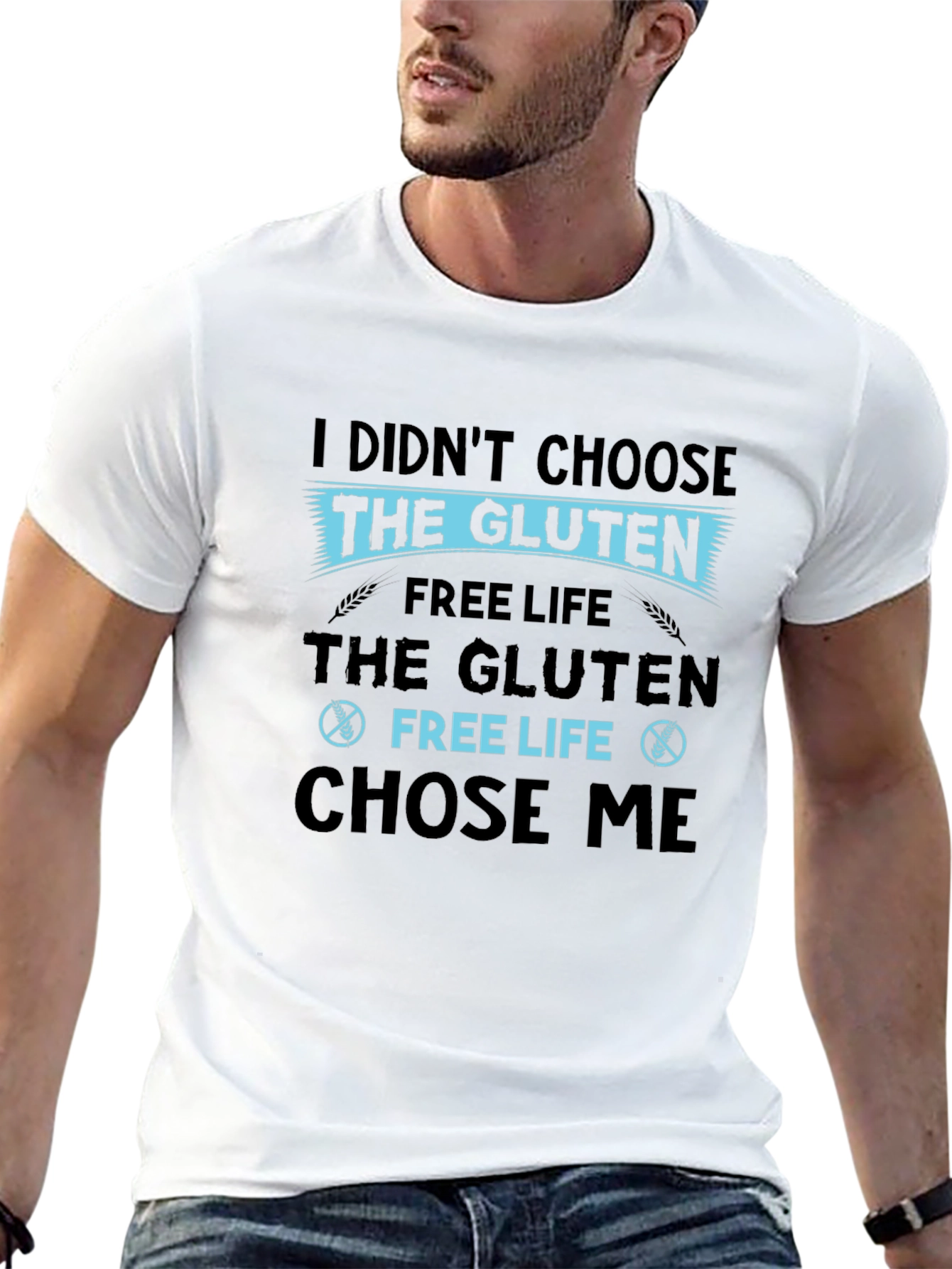 Black Gluten Free Life T-Shirt - Funny Foodie Tee view 13