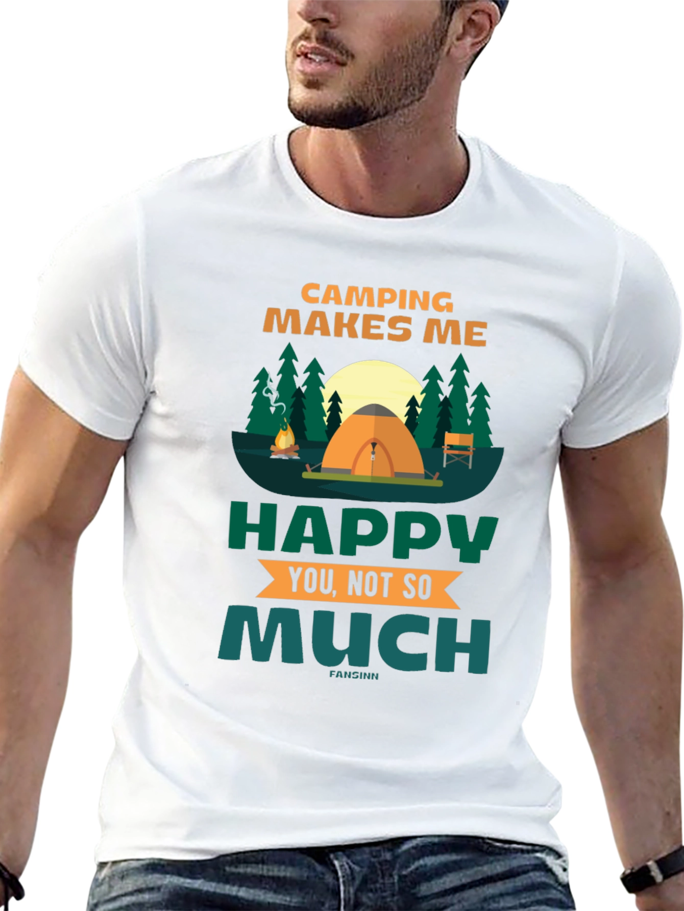 Black Camping Makes Me Happy Graphic Tee view 13
