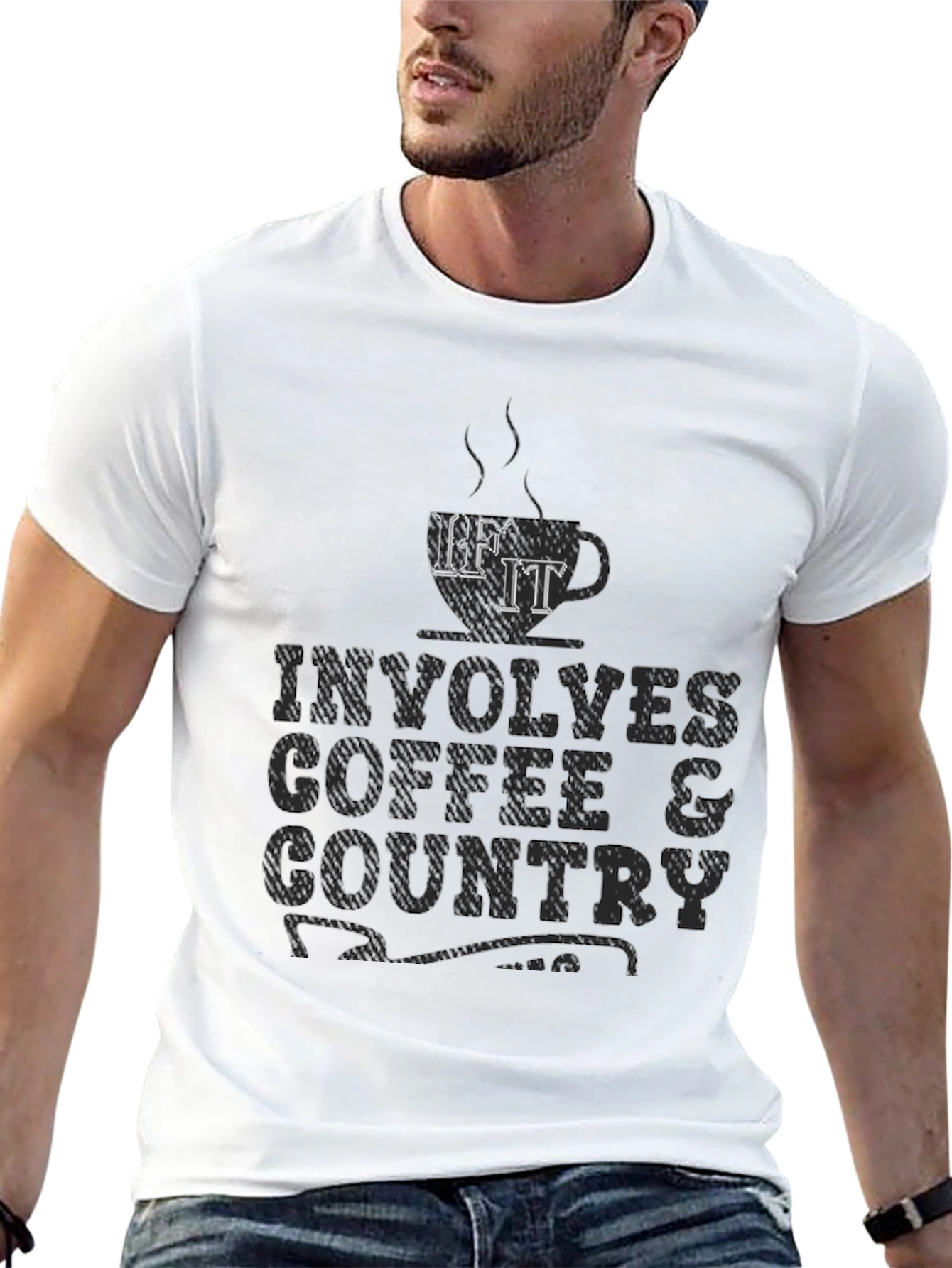 Black Coffee & Country Graphic Tee - Soft Cotton Comfort Fit view 13